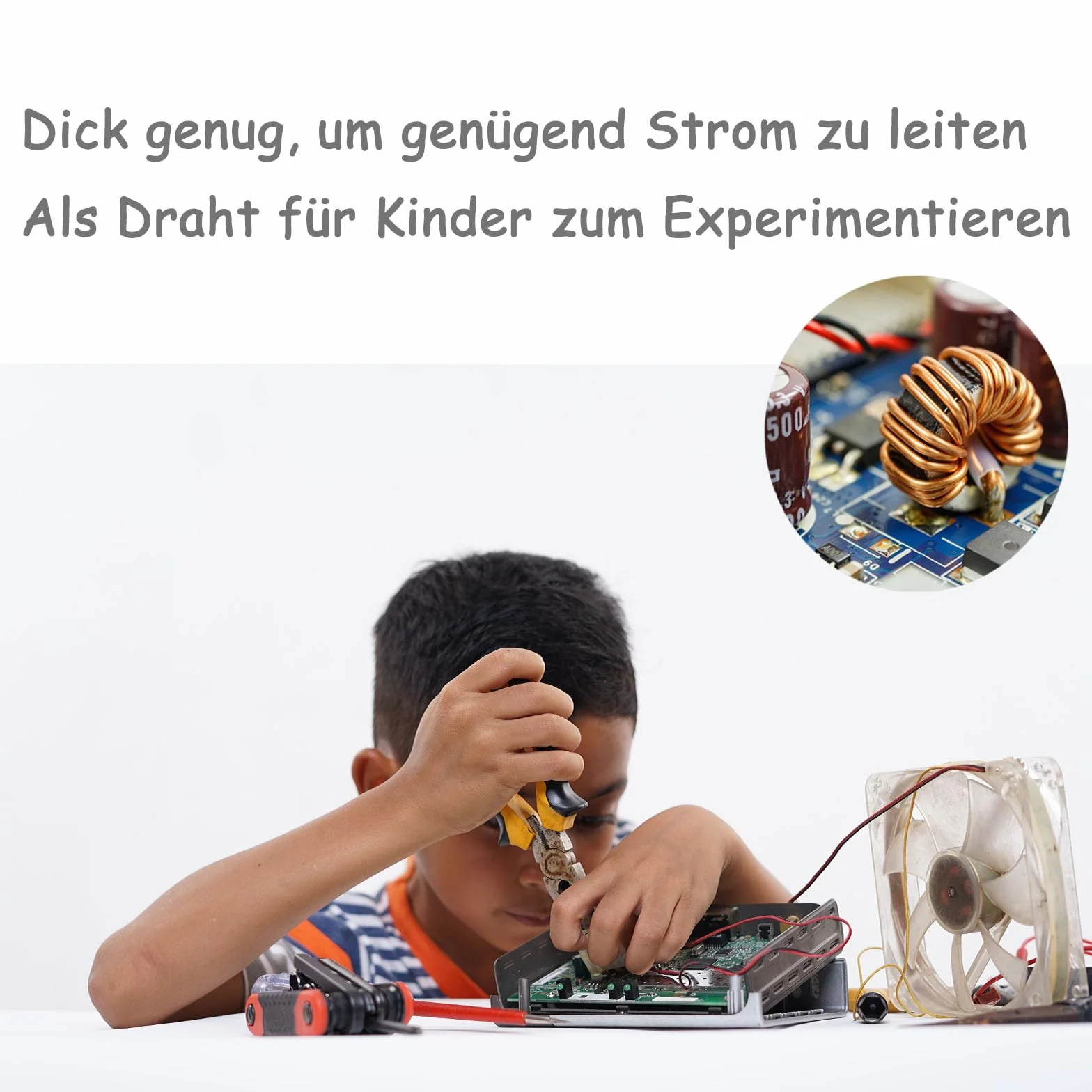 Drut miedziany, drut miedziany przeciwko ślimakom, czysty drut miedziany, elektrokultura, do samodzielnego wykonywania biżuterii, 16 G (1,3 mm) 10 m