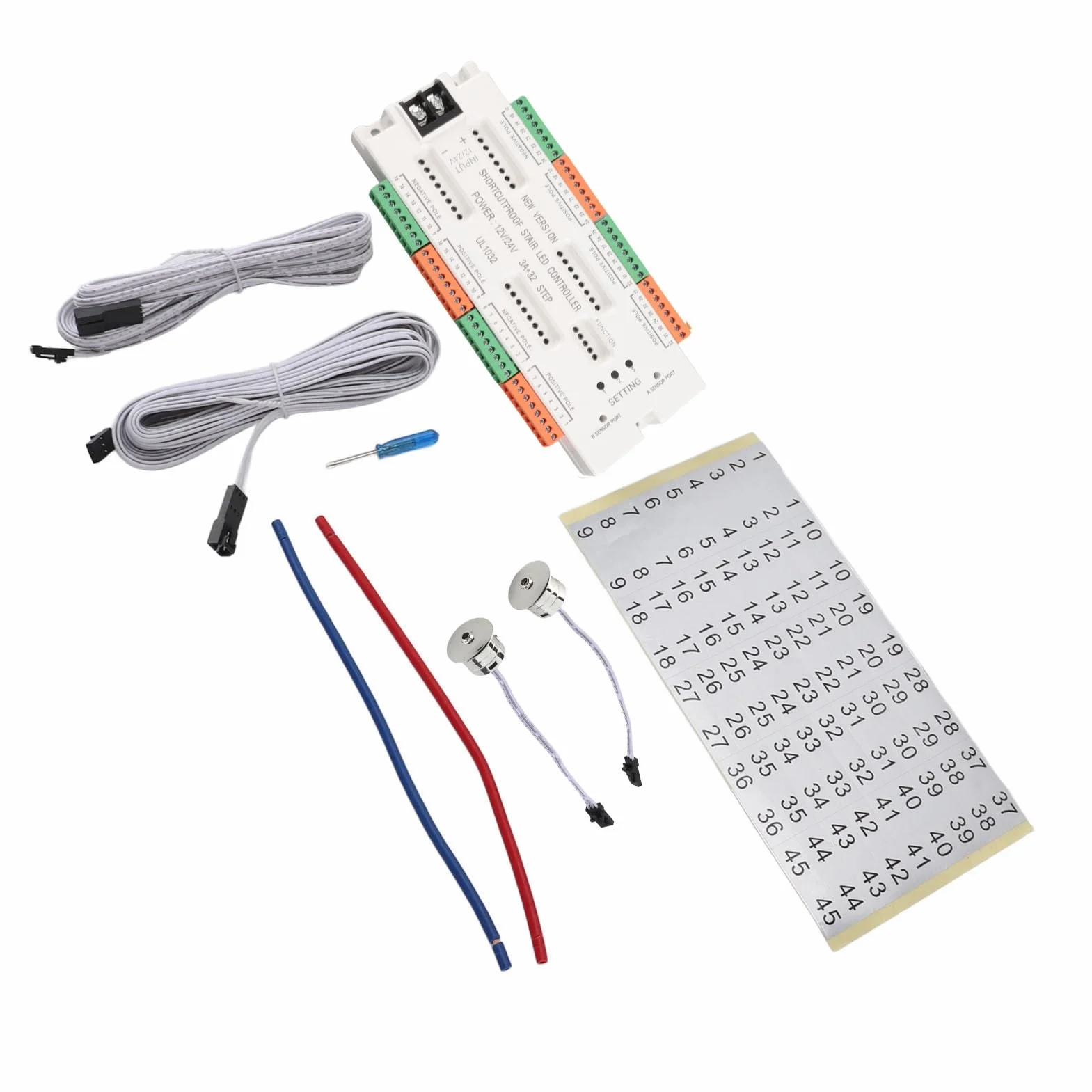 Keenso Czujnik Ruchu Schodowa -Kontroler Safe DC12V 24V Wejście do Handlowego do Domu ABS Materiał ABS