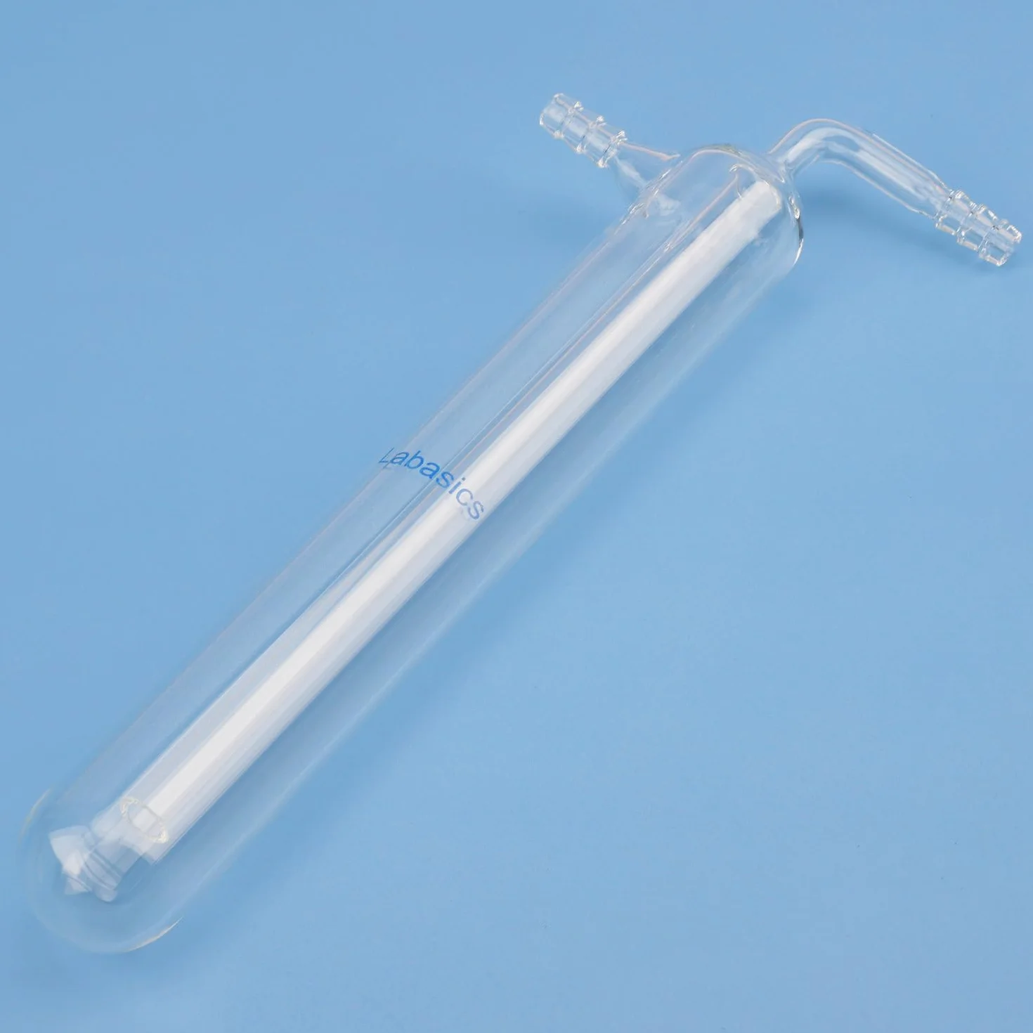 Labasics Szklana próżniowa pułapka chłodząca, jednoczęściowa pułapka próżniowa ze szkła borokrzemowego z przyłączem węża do użytku laboratoryjnego, wąż piły 10 mm, długość 200 mm