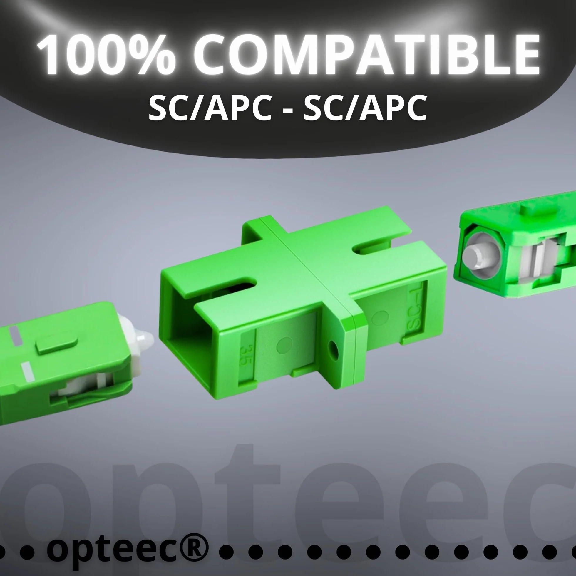 Łącznik/Adapter - SC-APC/SC-APC - Żeński/żeński - Do kabli światłowodowych - Simplex Pojedynczy - 10 lat (SC-APC/SC-APC)