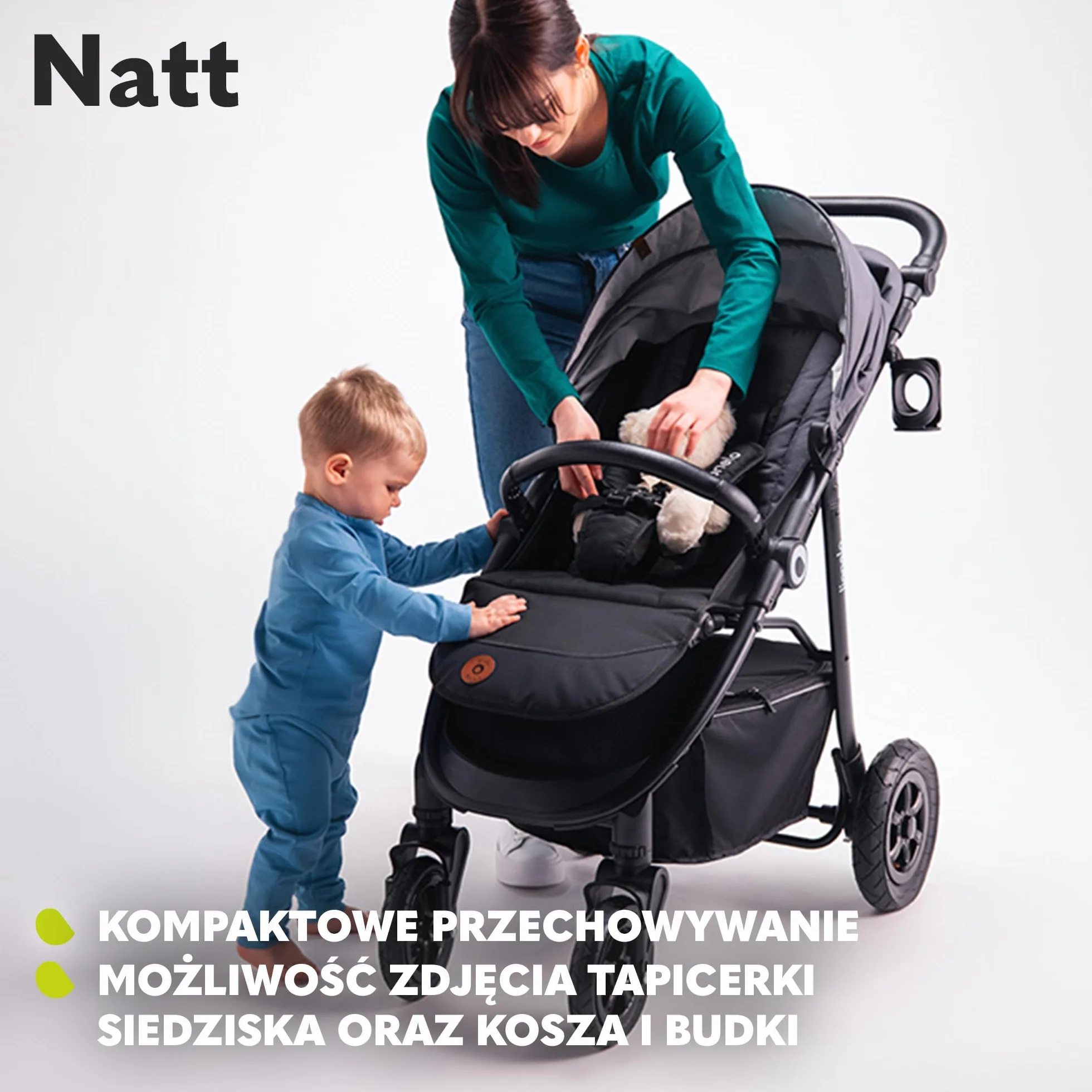 LIONELO Natt Spacerowy Wózek Dziecięcy do 22 kg Regulacja Uchwytu i Oparcia do Pozycji Leżącej, 5 Punktowe Pasy Duże Terenowe Koła Pełna Amortyzacja Wodoodporna Budka XXL, 0-4 lat (Beżowy)