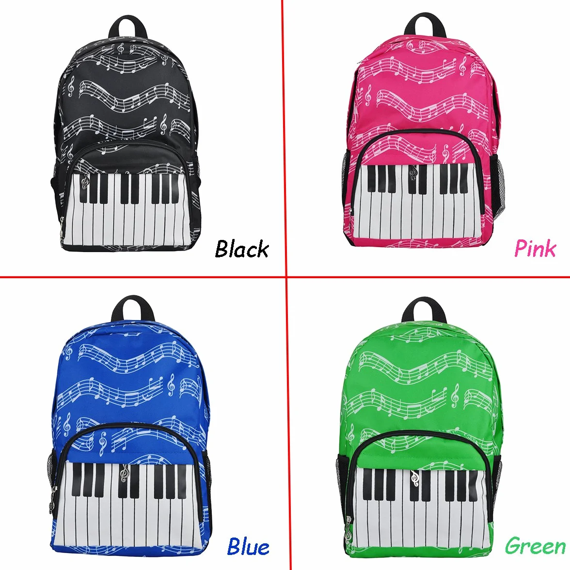 Punk Plecak szkolny Oxford Czarny Keyboard