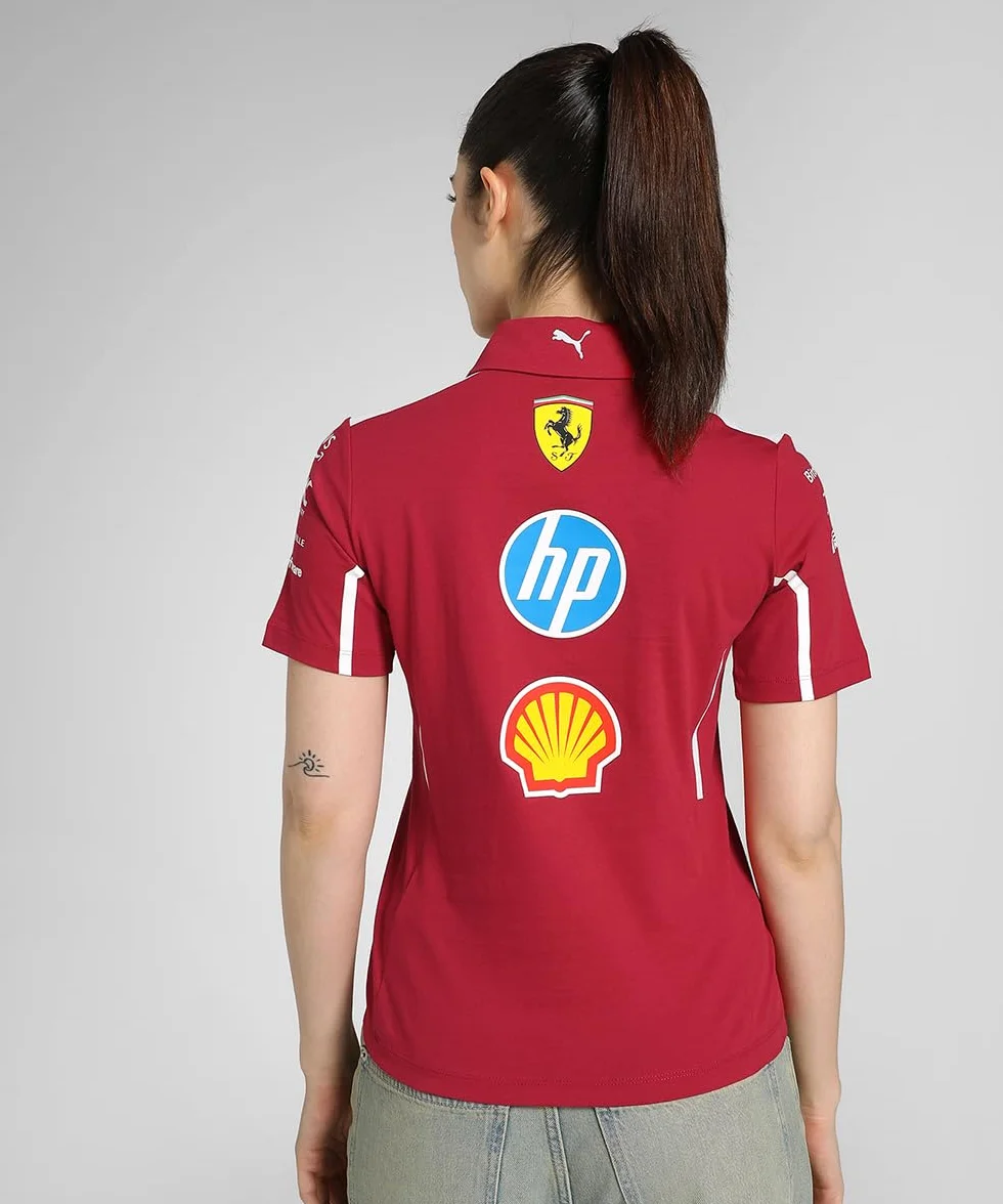 PUMA Scuderia Ferrari F1 2025 damska koszulka polo drużynowa - czerwona