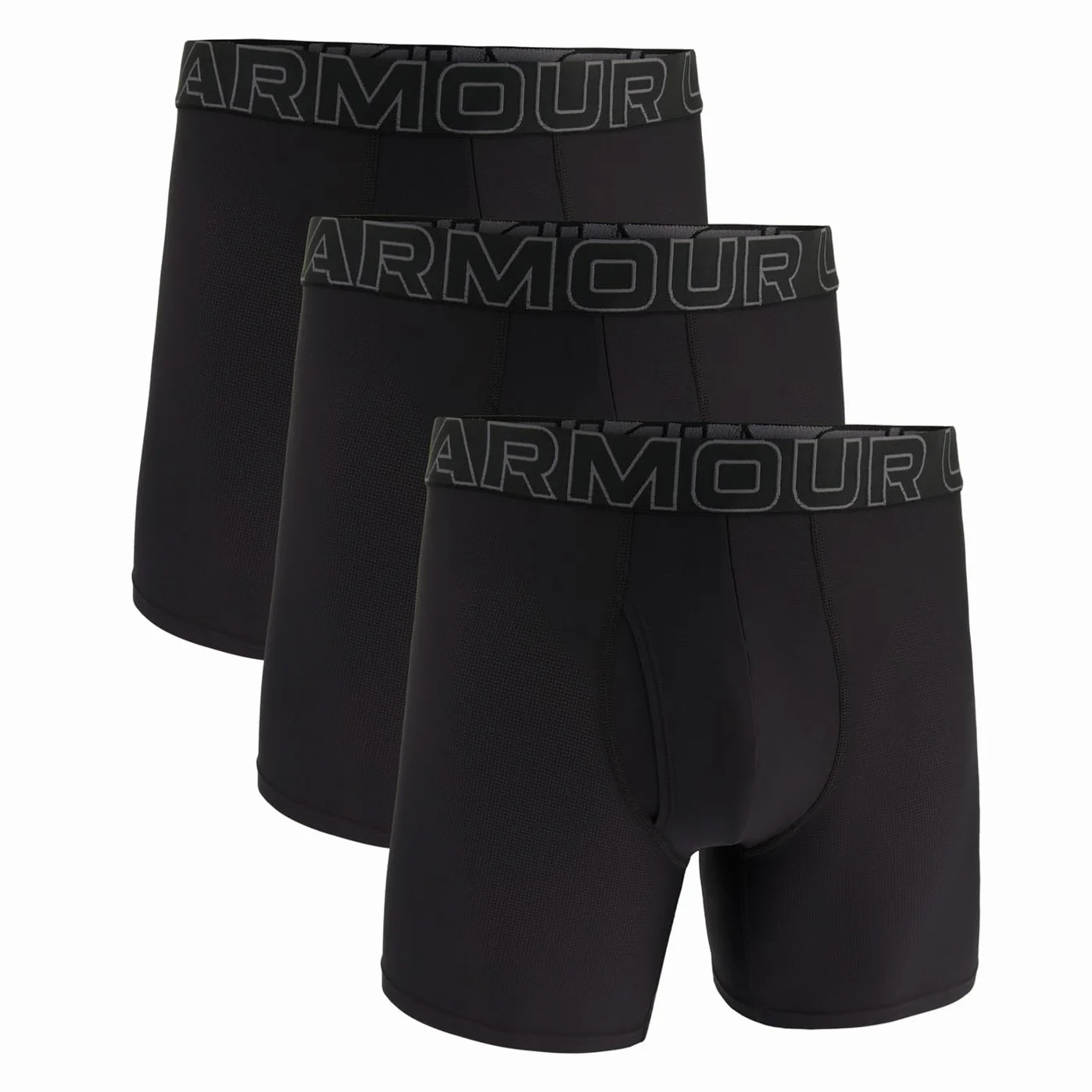 Under Armour Tech Mesh bokserki męskie 3 sztuki, długość nogawki 15 cm - oddychająca, odprowadzająca wilgoć, miękka w dotyku, komfort przez cały dzień, Czarny (Black), XL