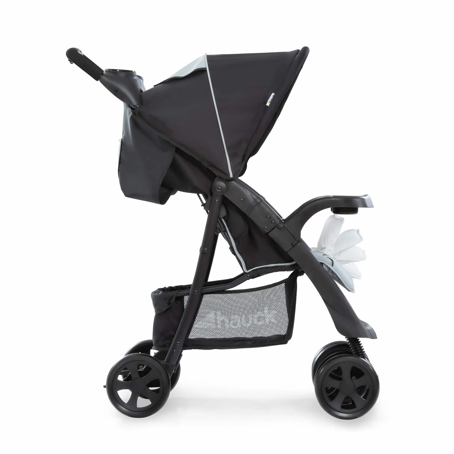 Hauck Shopper Neo II Buggy wózek do 25 kg z funkcją leżenia od narodzin, mały składany, mechanizm składania jedną ręką, lekki, 2 uchwyty na napoje, duży kosz, kolor srebrny / szary