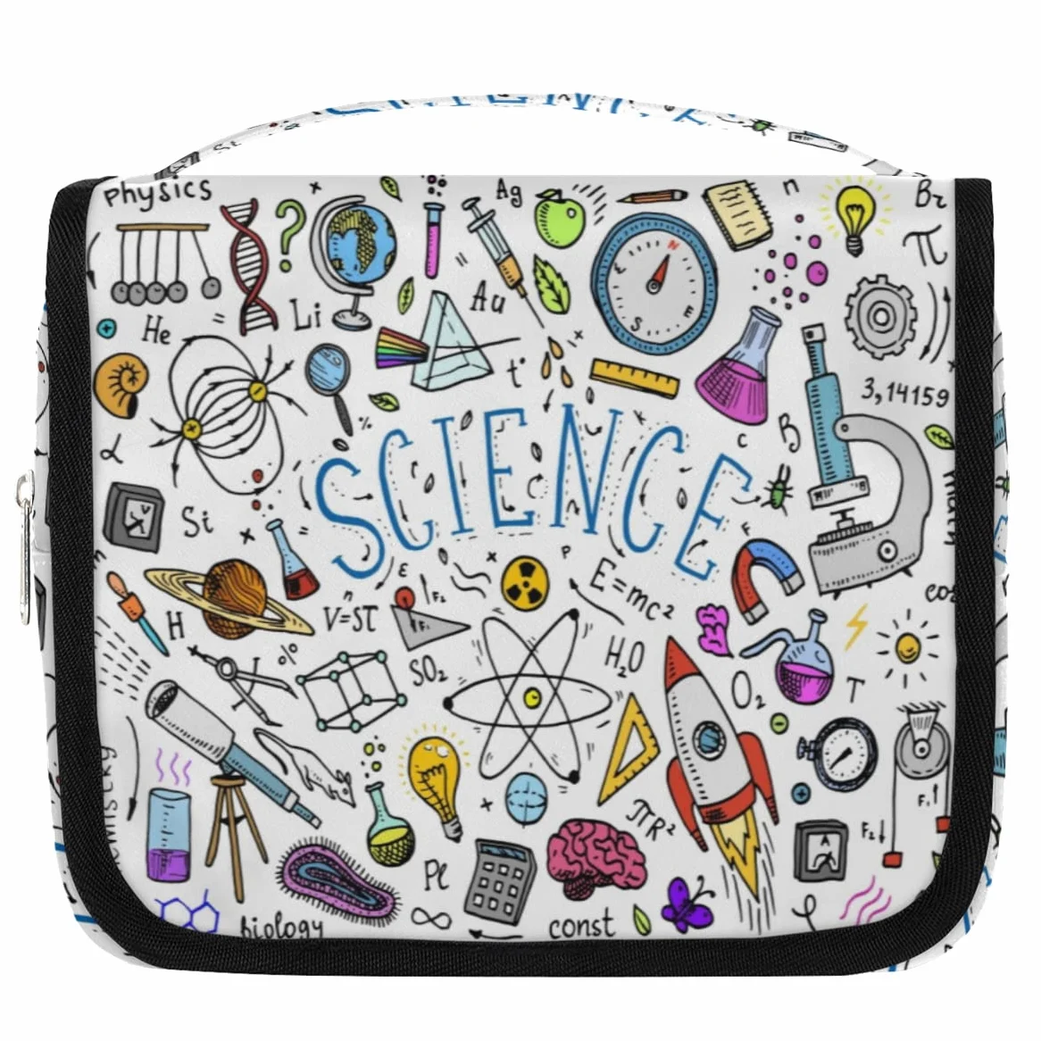 Fizyka Formuły Podróżna Kosmetyczka Formuły naukowe Torba na pranie Torba Unisex Wiszące przybory toaletowe Kosmetyczka Organizer do makijażu, wielobarwny, Jeden rozmiar