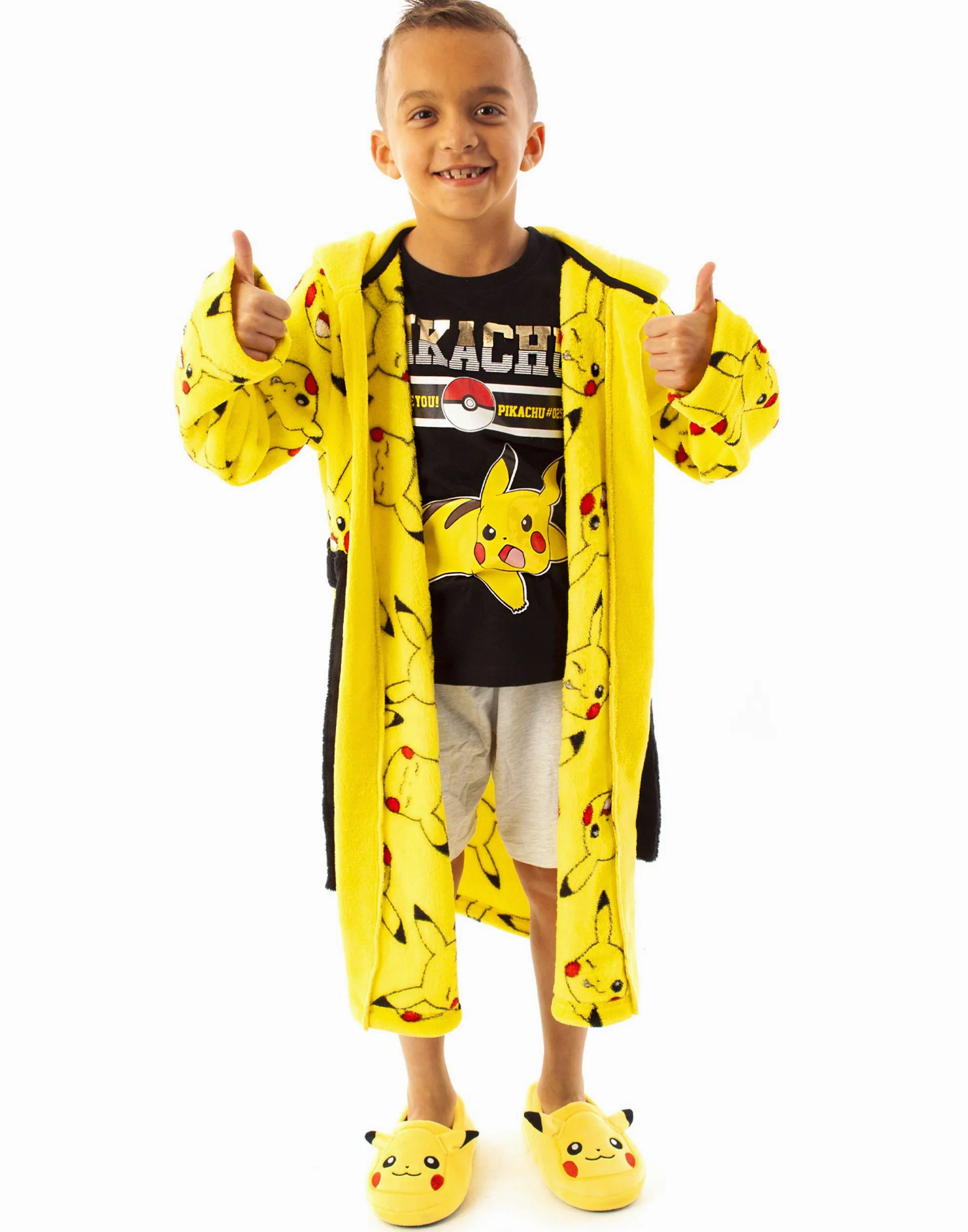 Pokemon Płaszcz kąpielowy Pikachu twarz żółty torba dziecięca szlafrok kąpielowy