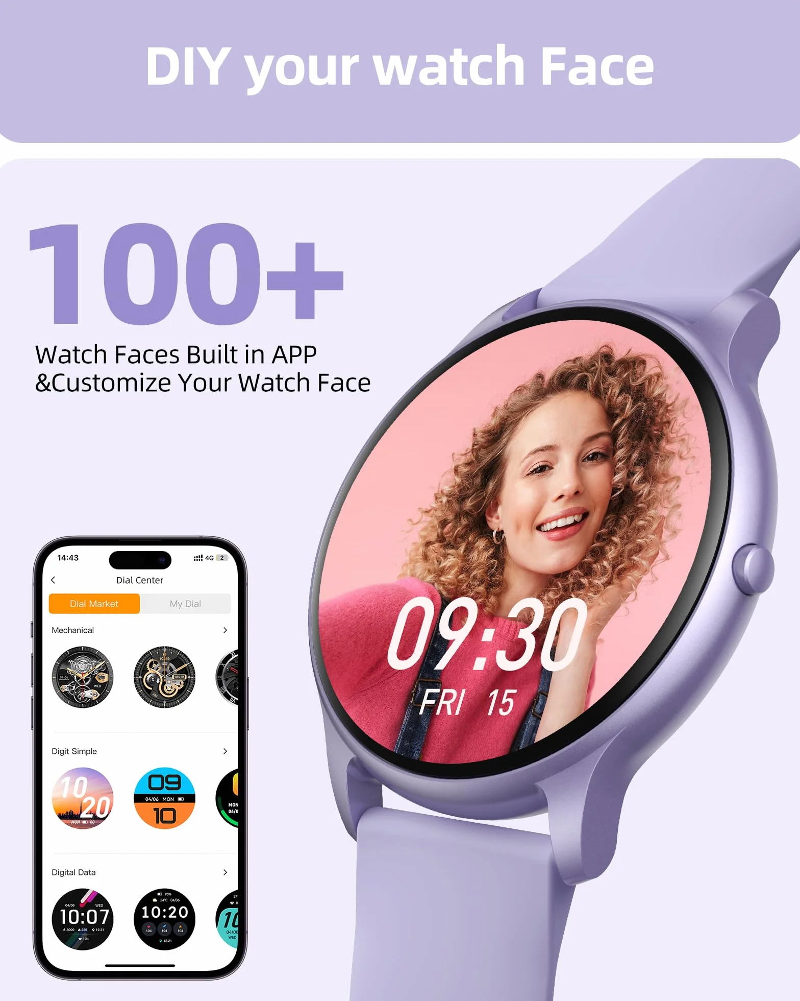 Parsonver Inteligentny zegarek (odpowiedź/nawiązywanie połączeń), zegarek fitness dla kobiet i mężczyzn, smartwatch 100+ trybów sportowych, wodoodporność IP68, monitor snu, monitor aktywności