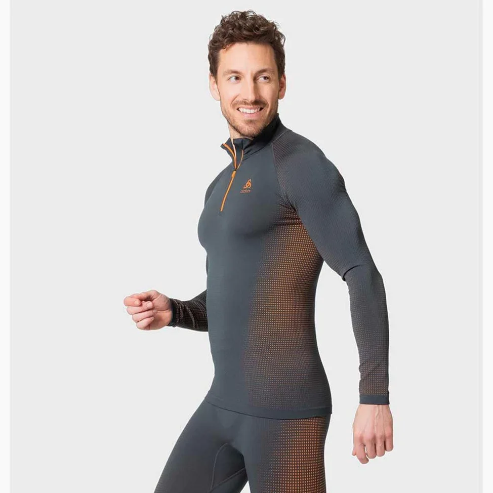 Odlo Koszulka Mężczyźni Bl Top Turtle Neck L/S Half Zip Performa