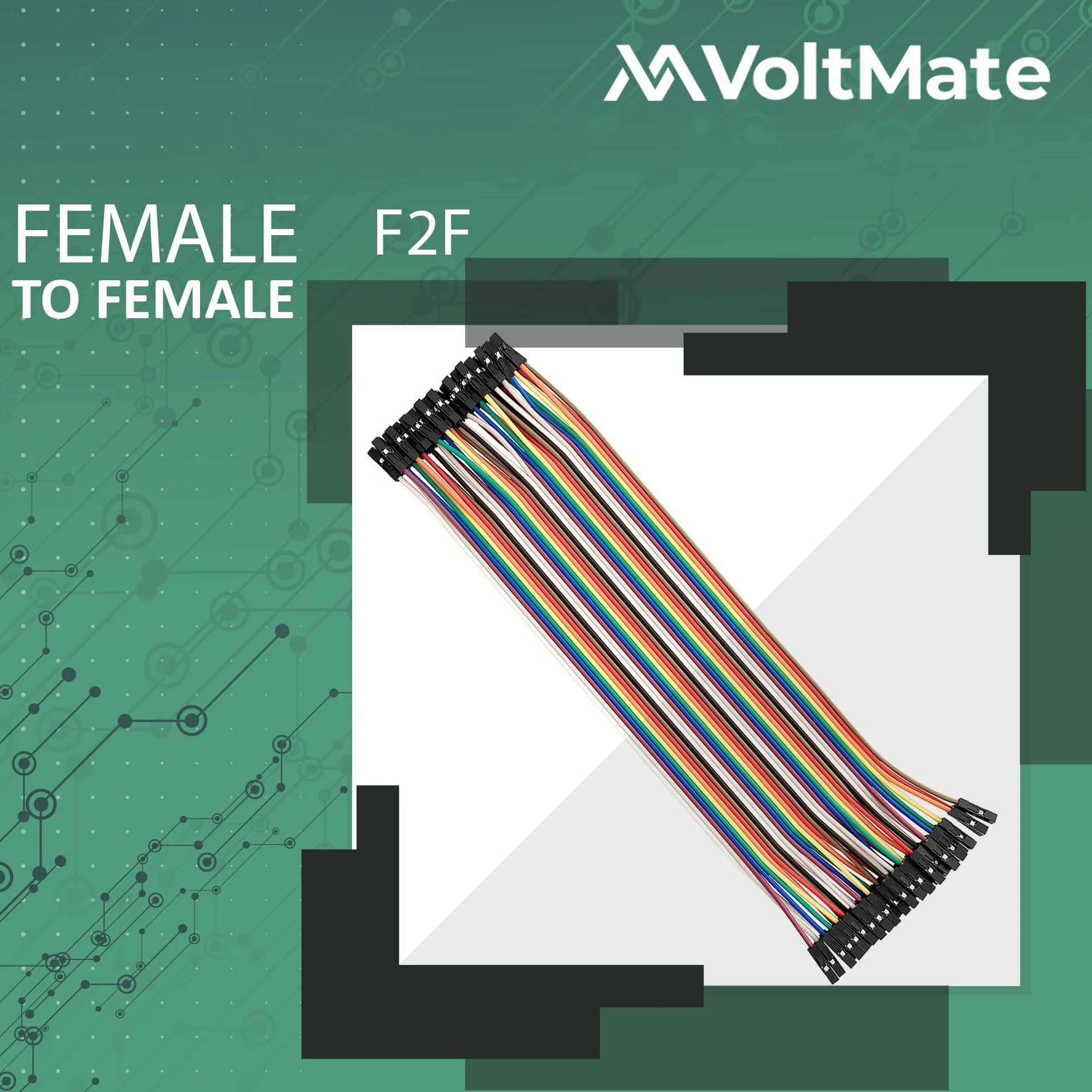 VoltMate Zestaw 3 szt. Jumper Wire M2M, F2M, F2F - 40 szt. 20 cm - kompatybilny z Arduino i Raspberry Pi Breadboard