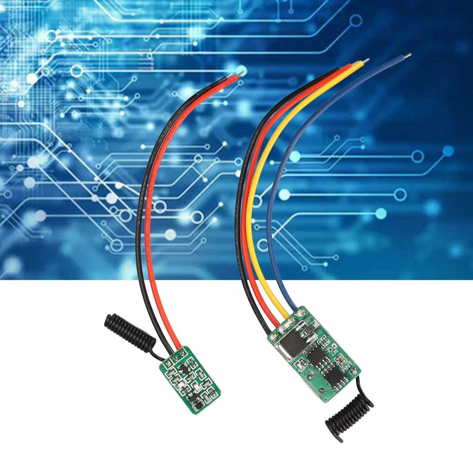 Zestaw Przełączników Zdalnego Sterowania RF, w Tym Odbiornik DC6V do 36V i Nadajnik DC5V do 24V Mini Przełącznik RF Bezstykowa Mała Płytka PCB 433MHz do Drzwi ściennych