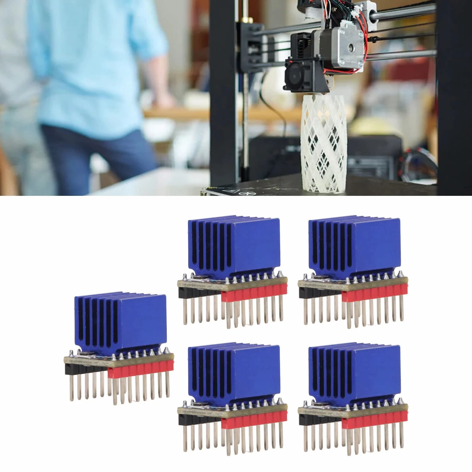 5 Zestawów Sterownik Silnika Krokowego Stepstick 2.5A Uart Ultra Silent TMC2209 V2.0 Nema17 moduł Sterownika Silnika Krokowego