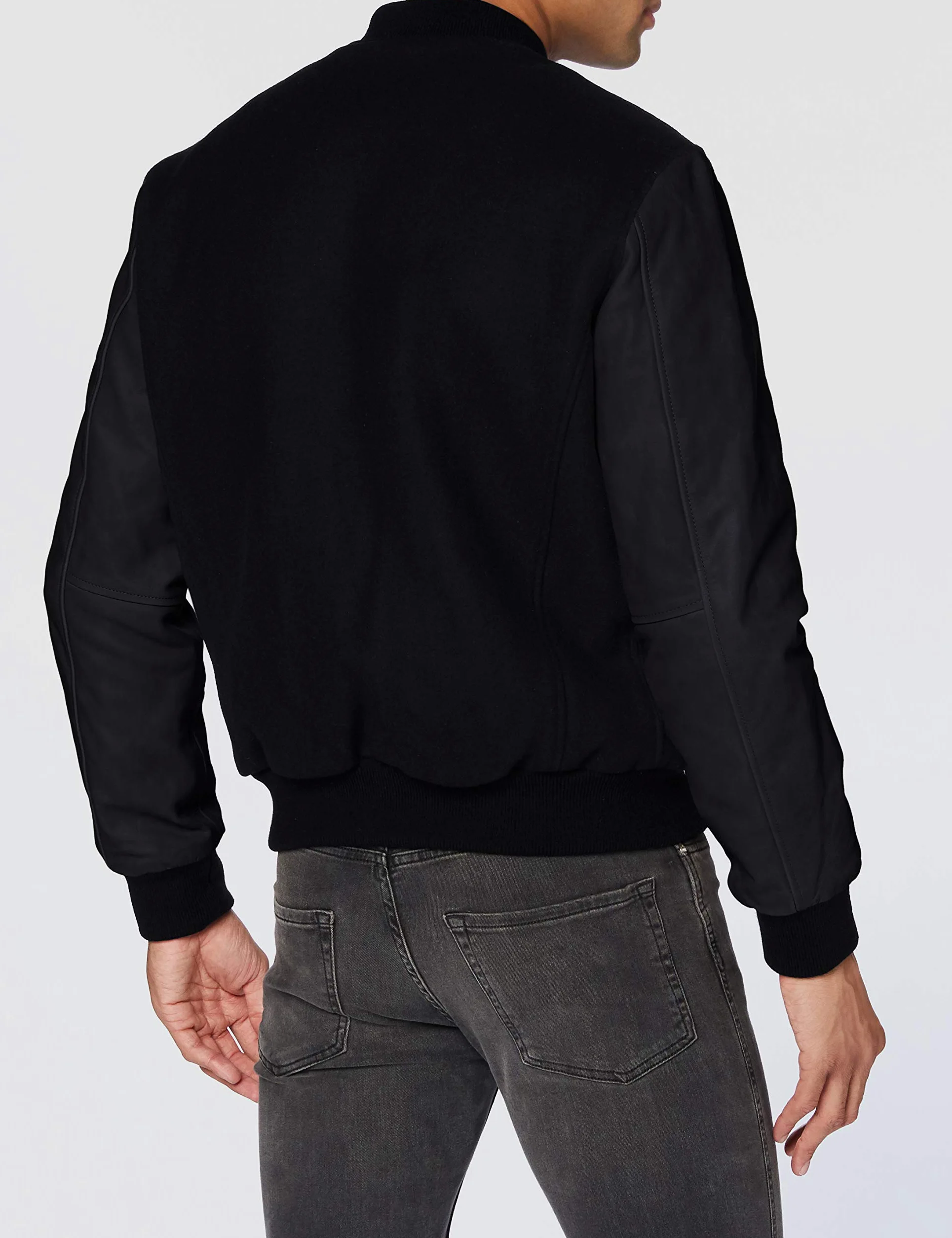 Schott NYC Męska kurtka skórzana Lcusa, czarny/czarny., XL