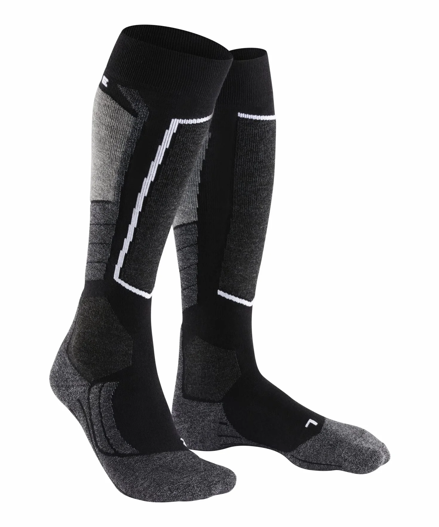 FALKE Skarpety narciarskie SK2 Intermediate M Kh Wełna ciepłe 1 Para, Czarny Black-Mix 42-43