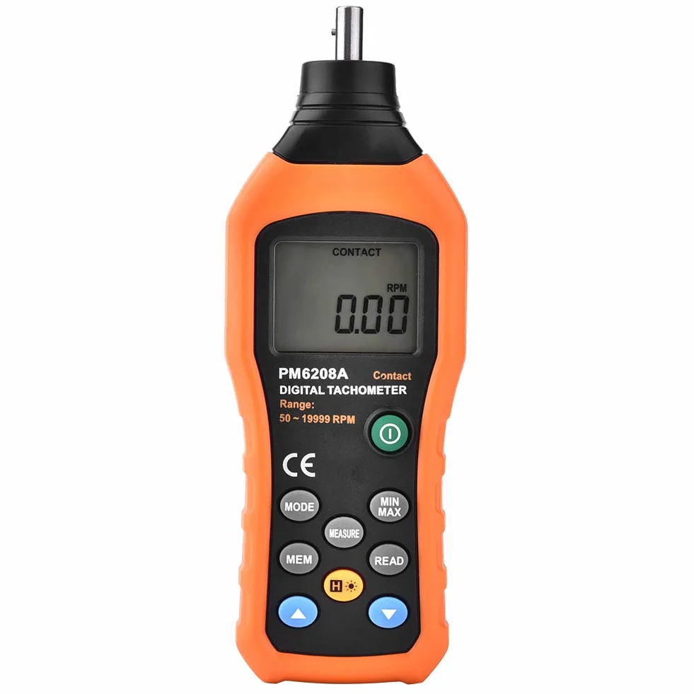 Obrotomierz cyfrowy, PEAKMETER PM6208A Typ styku Obrotomierz cyfrowy Silnik z podświetleniem LCD Dokładność Wskaźnik prędkości Tester ręczny