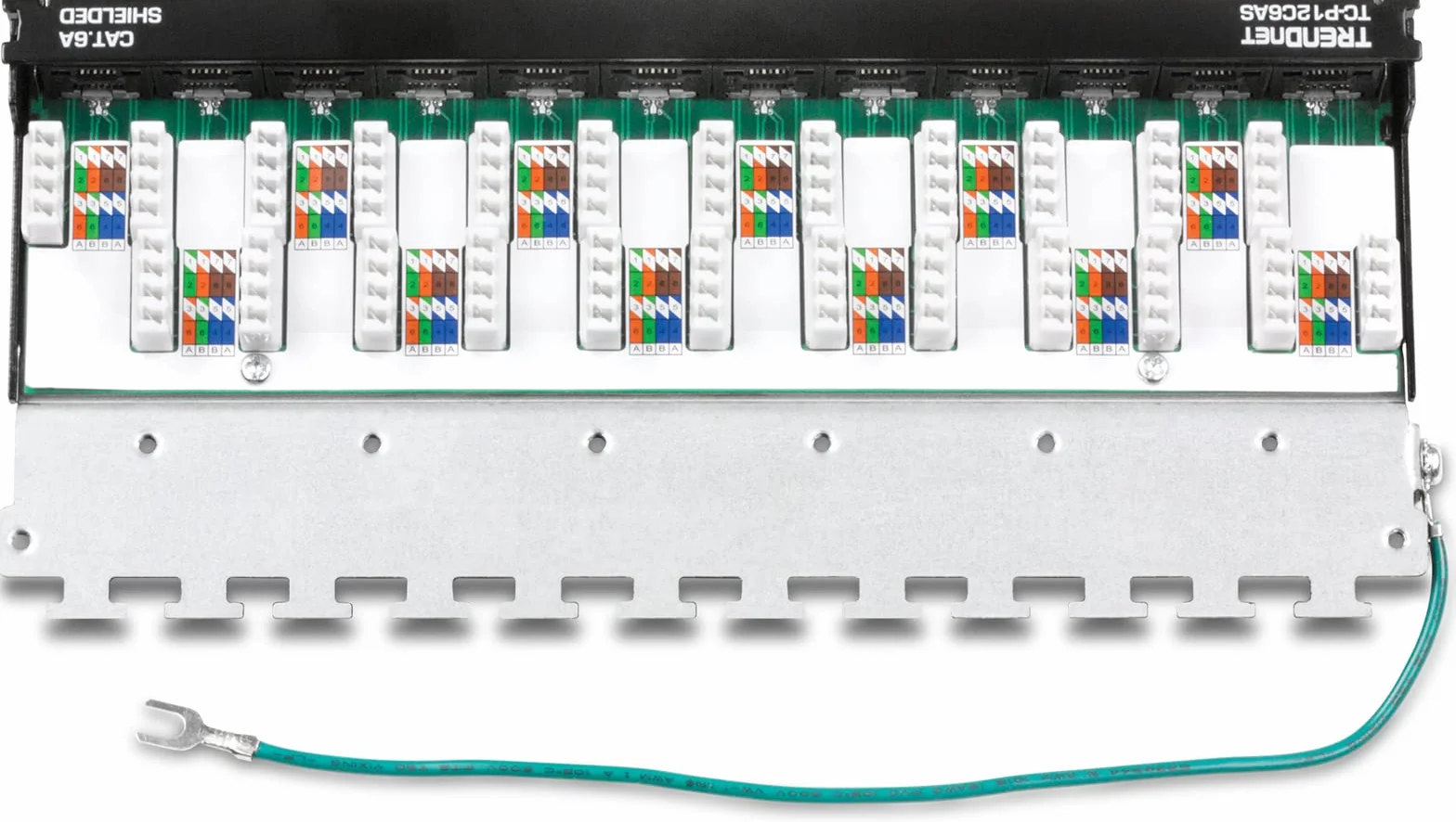TRENDnet TC-P12C6AS panel krosowy 12-portowy Cat6a ekranowany, do montażu na ścianie