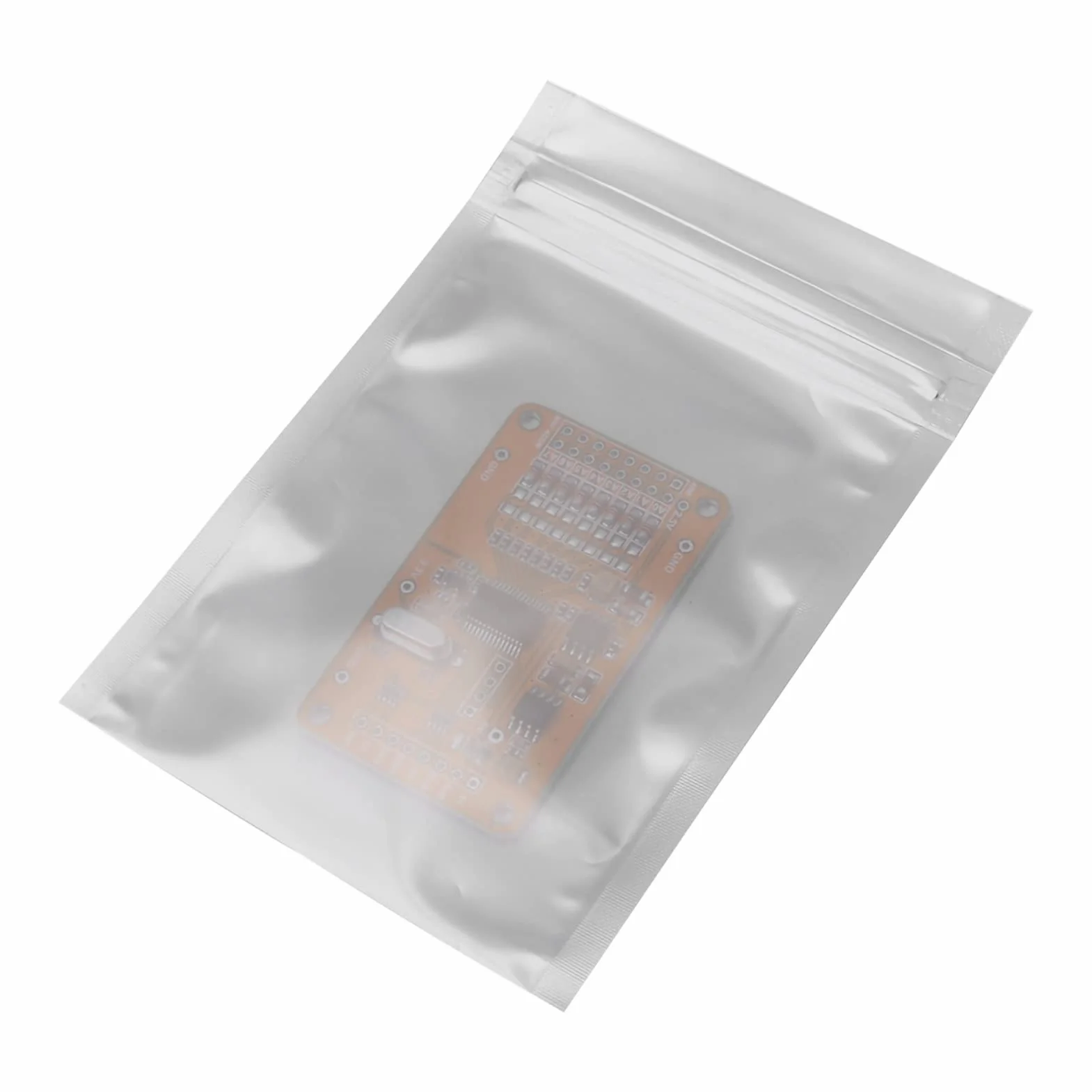 100 szt. antystatyczne opakowania do przechowywania, saszetki z zamkiem błyskawicznym, zamykane ponownie, na komponenty elektroniczne (8 × 12 cm)