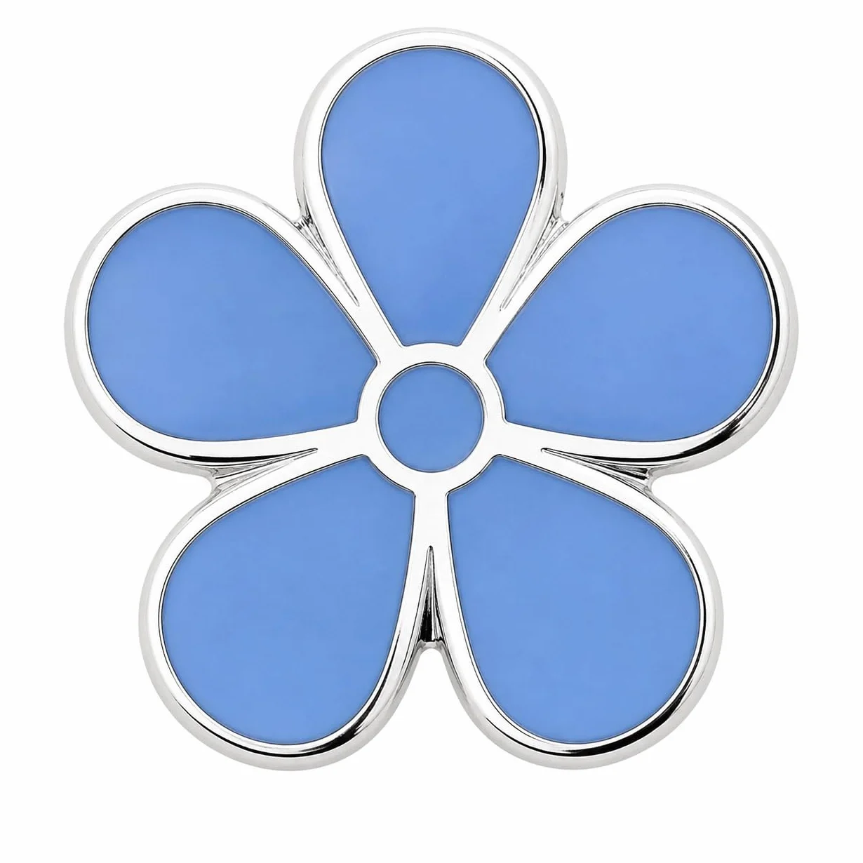 Masonic Forget-Me-Not emaliowana przypinka do klapy - srebrna - LP167, Metal