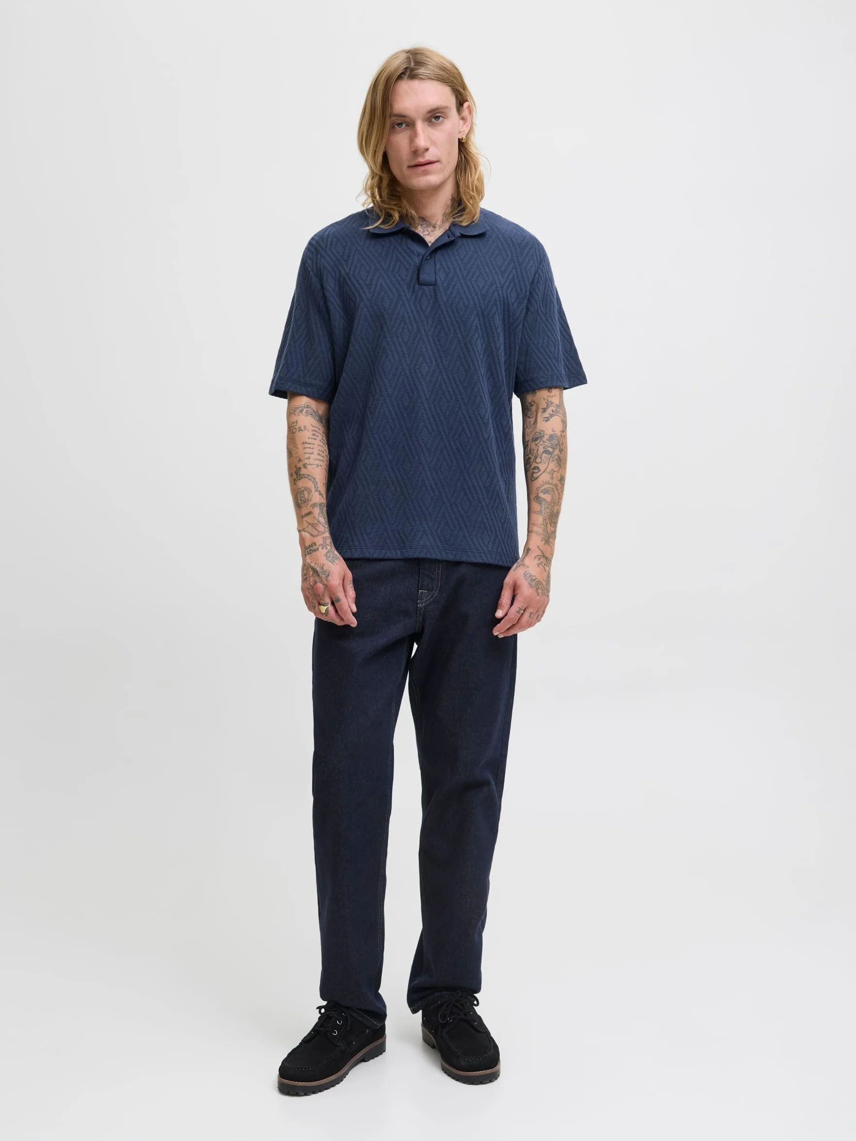 JACK & JONES Jprblanewtrent Ss Polo Sn, Black Iris, XXL