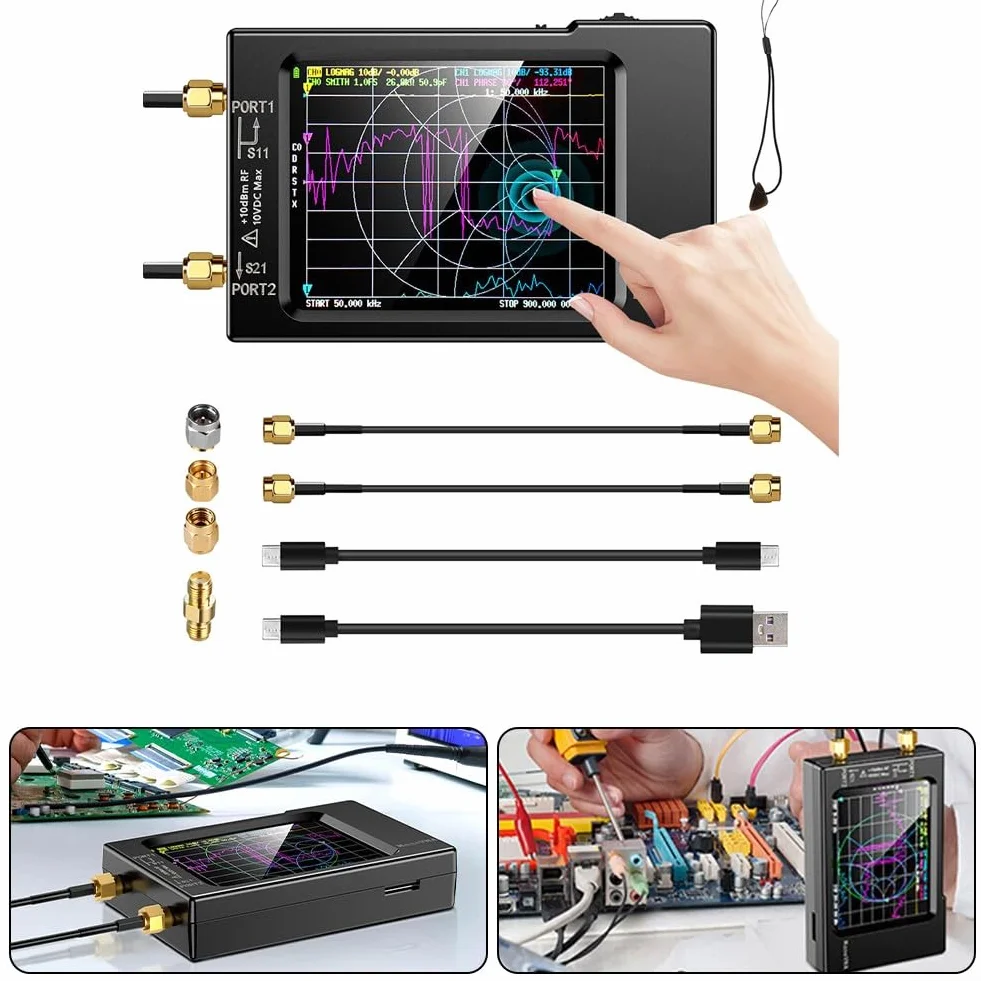 2-8-calowy wyświetlacz TFT przenośny VNA do pomiarów RF w zakresie częstotliwości od 10 kHz do 1 5 GHz