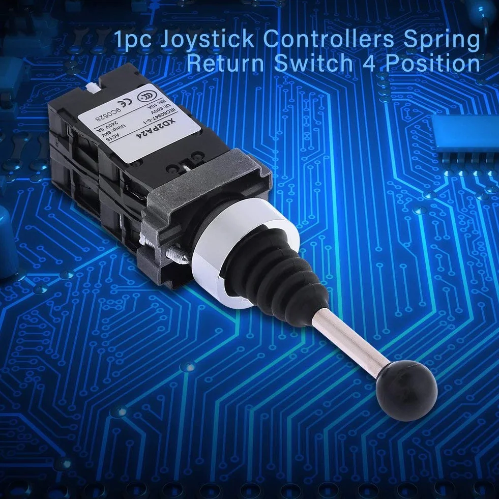 Joystick Switch, kontroler Joy Stick 4-pozycyjny sprężynowy przełącznik zwrotny wymiana przełączników przemysłowych czarny
