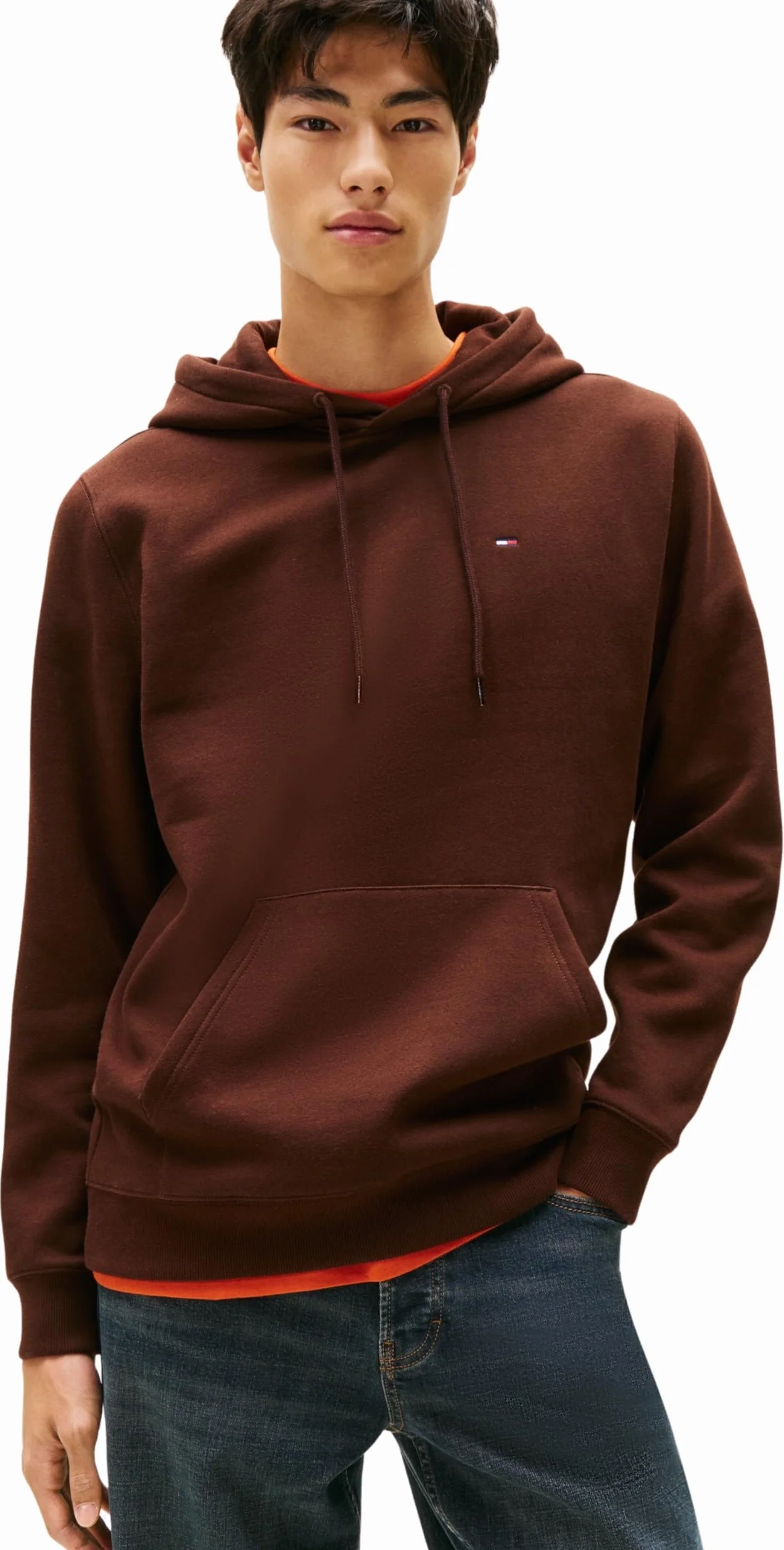 Tommy Jeans Męska bluza z kapturem TJM REG S FLAG Brązowy Rich Brown XXL
