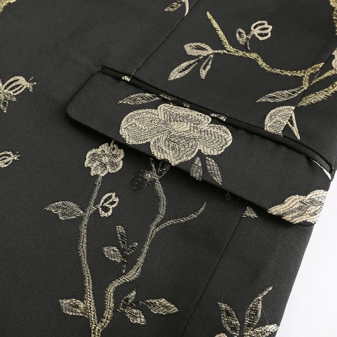 YOUTHUP Męska haftowana marynarka slim fit kwiecisty garnitur kurtka stylowe kwiatowe smokingowe kurtki