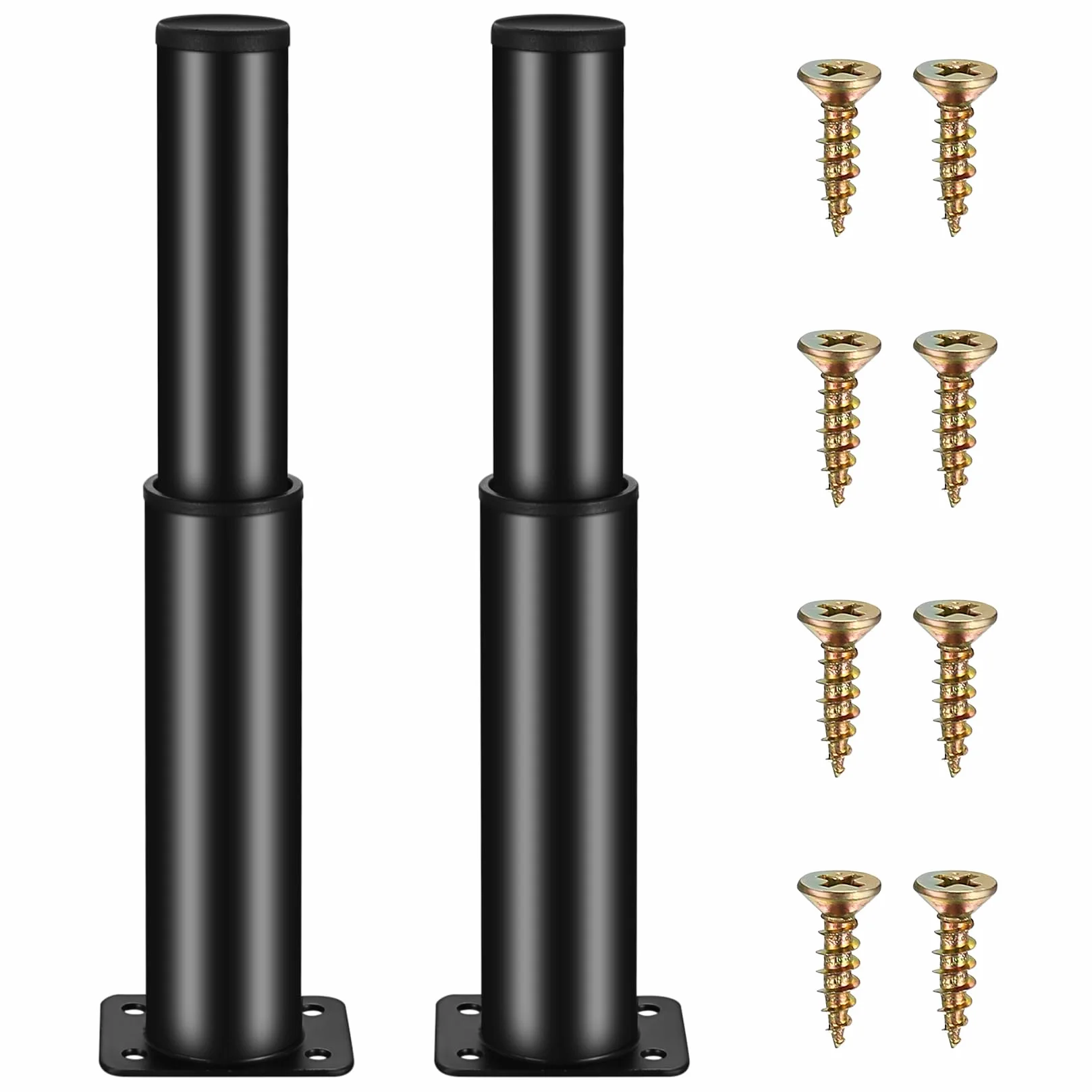 2 nóżki do regulowanych meblowych nóg, czarne, 15-25 cm