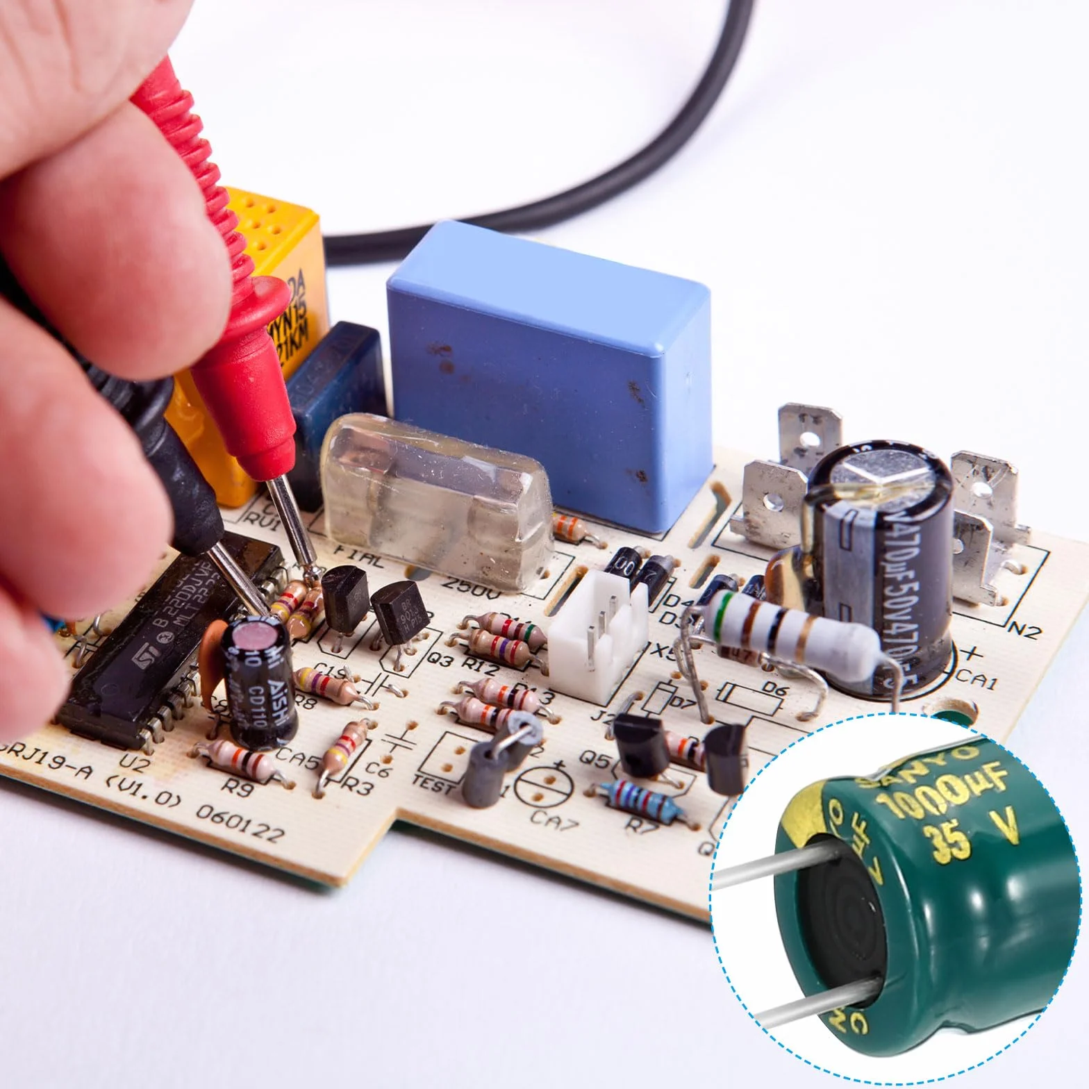 PATIKIL 35V 1000uF Kondensatory elektrolityczne, 20 sztuk 10 x 20 mm wysokiej częstotliwości aluminiowe kondensatory elektrolityczne do telewizora, monitora LCD, lodówki, obwodów drukowanych, zielony