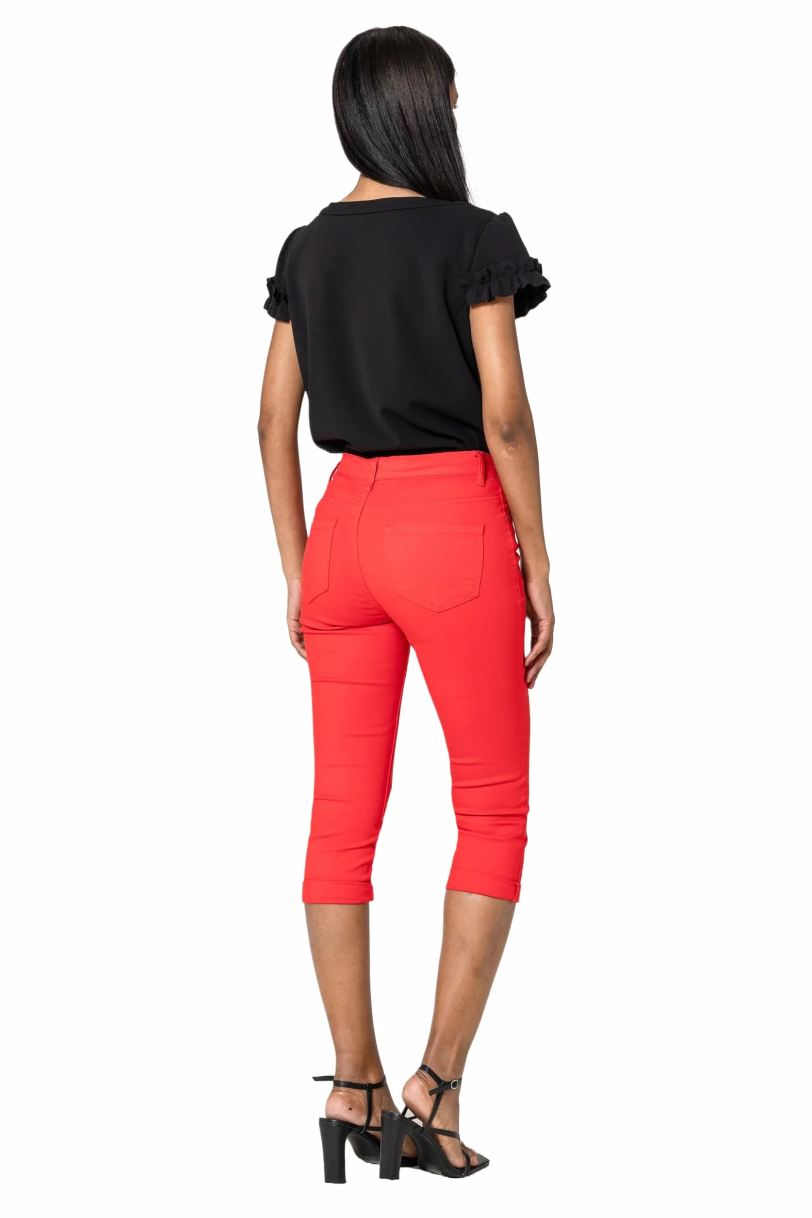 Nina Carter P230 damskie spodnie dżinsowe Capri Skinny Fit High Waist