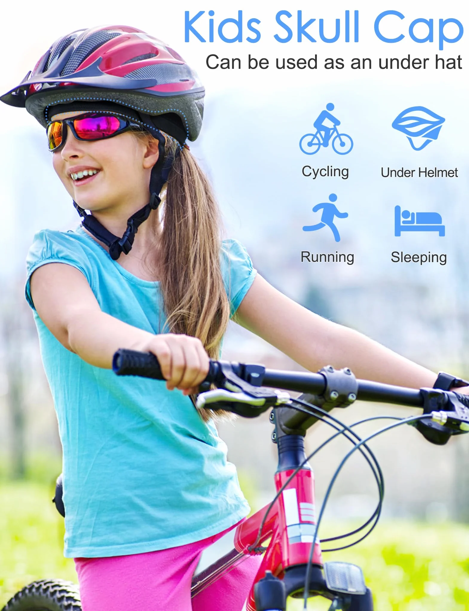 Becellen 3 szt. Letnia czapka dla dzieci, lodowy jedwab czapka rowerowa czarna elastyczna czapka rowerowa oddychająca unisex czapka beanie dla chłopców i dziewcząt, Czarny (Black), rozmiar uniwersalny