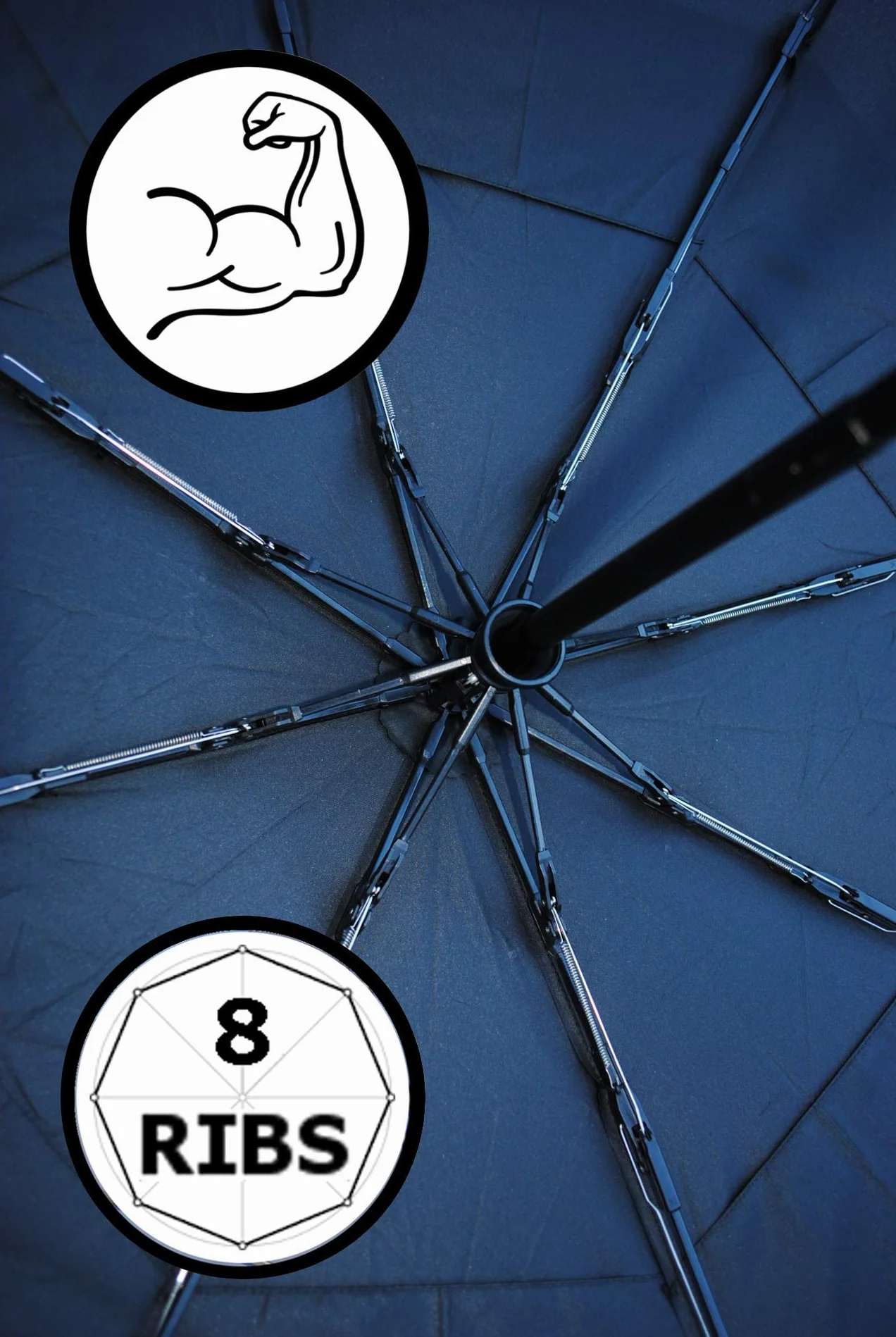 COLLAR AND CUFFS LONDON Parasol StormDefender 50 km/h, składany, automatyczne otwieranie, wodoodporny
