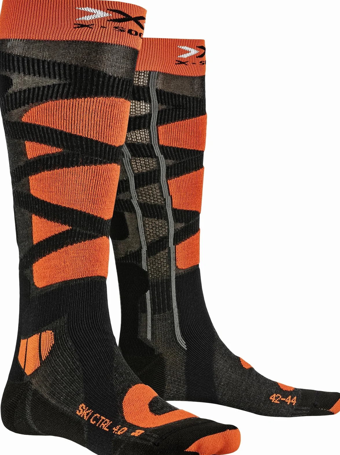 X-Bionic Unisex Ski Control 4.0 skarpety, antracyt melanż/X-Orange, 42/44