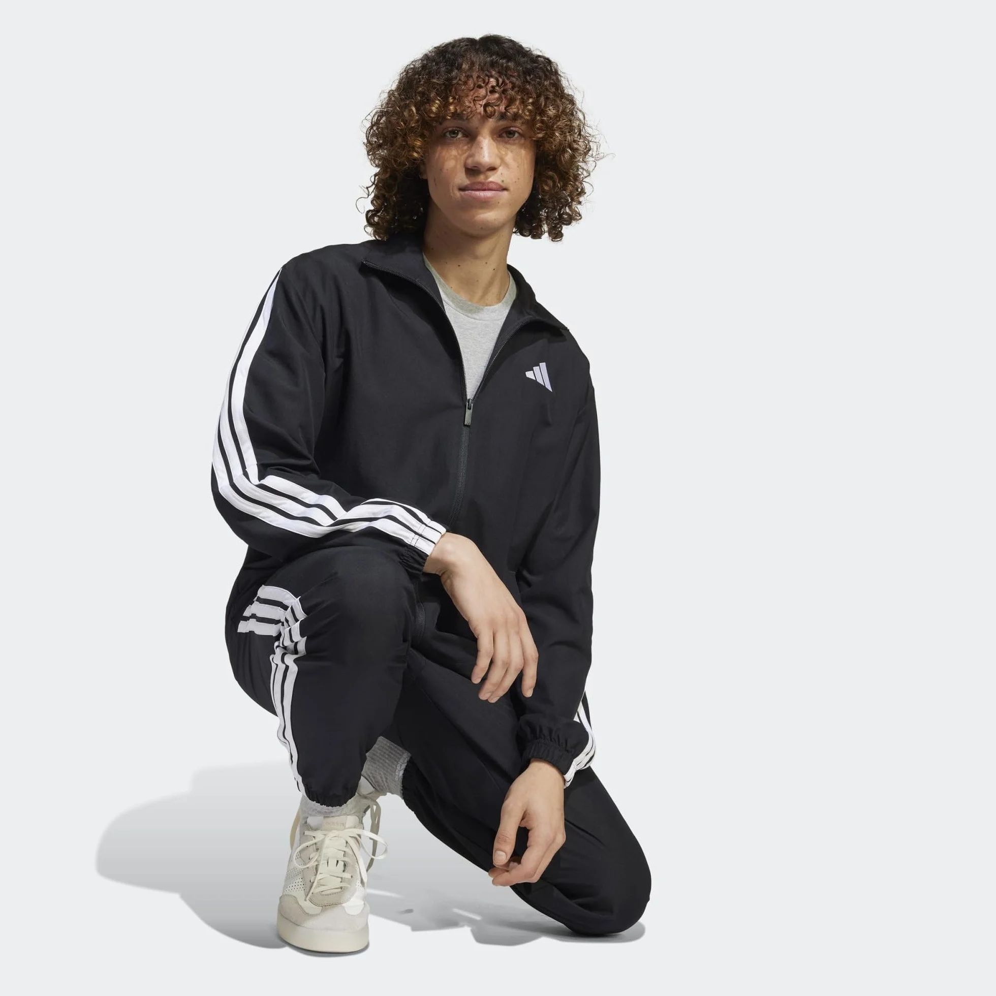 Adidas 3 Stripes Woven Tracksuit Men Czarny L
