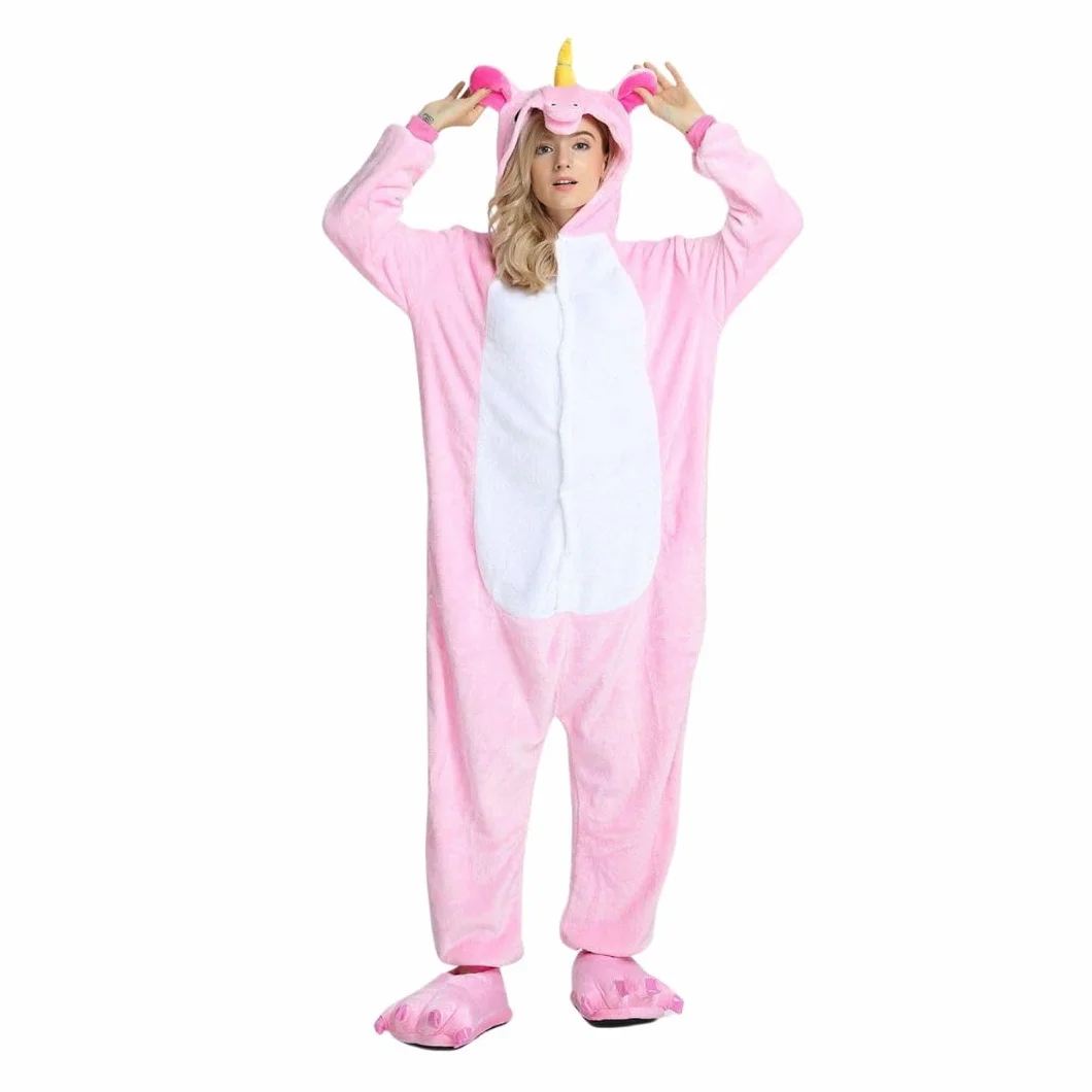 Jednorożec Onesie kostium dla dorosłych – pluszowa piżama Kigurumi, unisex, kostium zwierzęcy, rozmiary S-XL