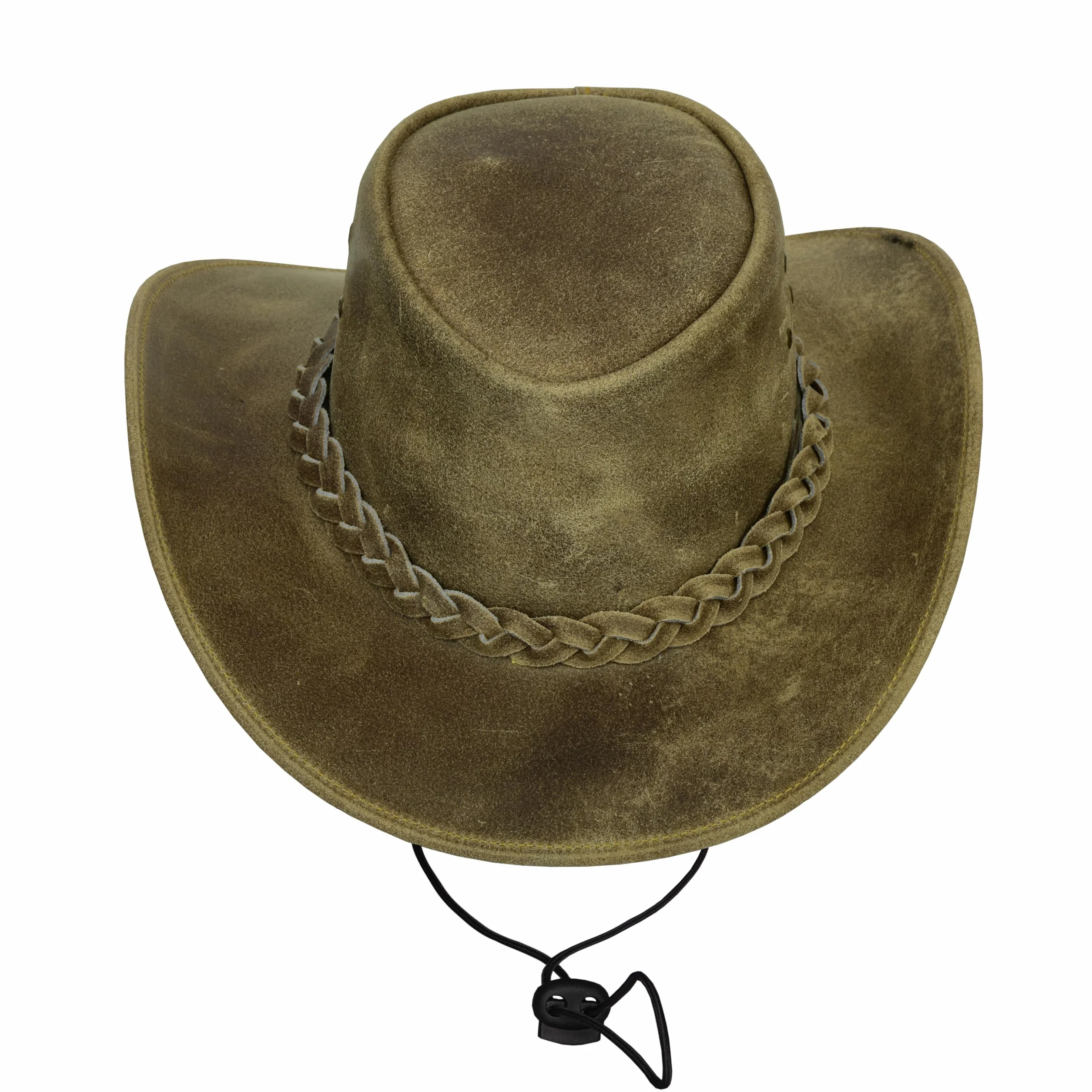 Kapelusz kowbojski Leatherick ze skóry bydlęcej zamszowej w stylu australijskim Western Outback
