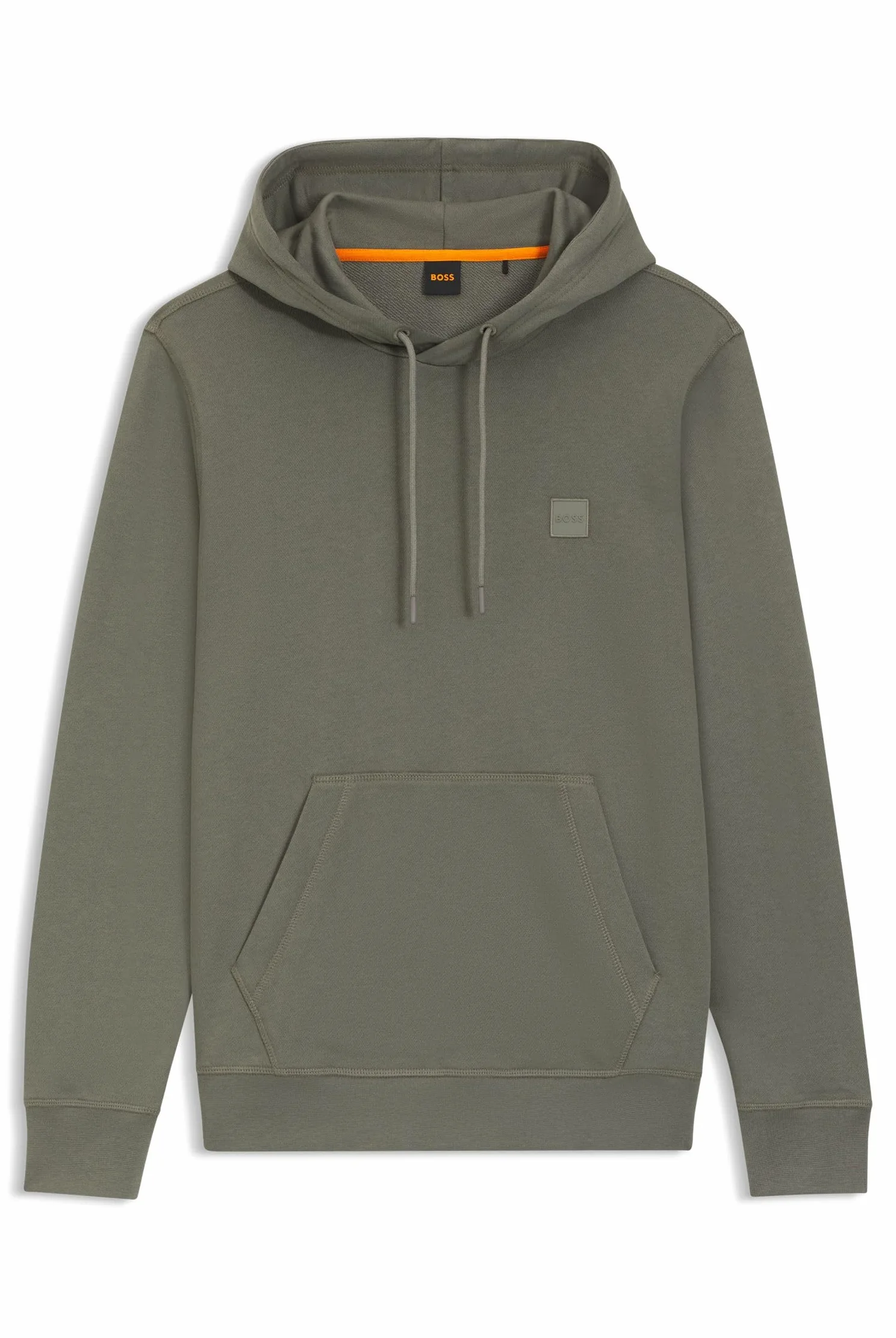 BOSS Męska bluza z kapturem Wetalk z bawełny Terry z naszywką z logo, Open Grey76, L