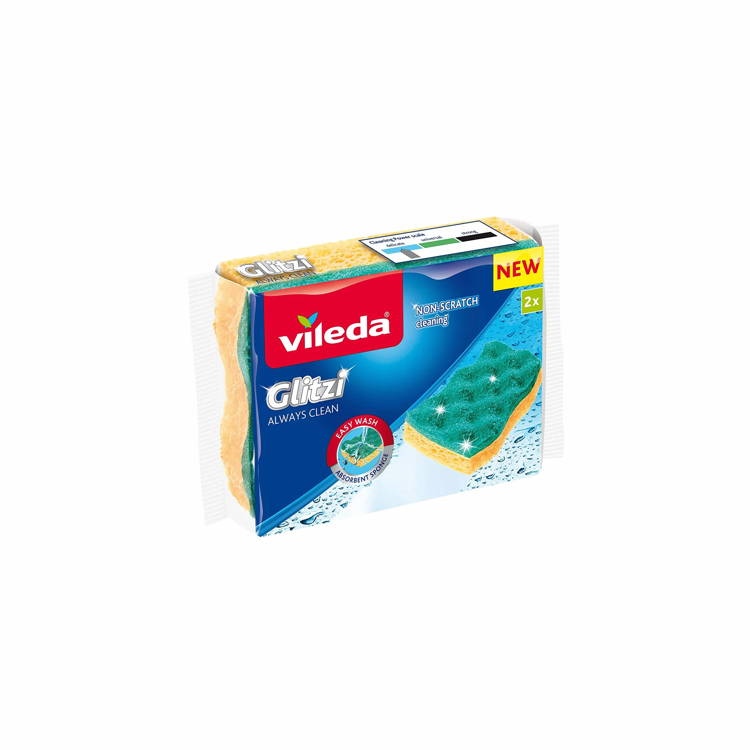 Vileda Glitzi Always Clean 2 Gąbka, 2 Sztuki