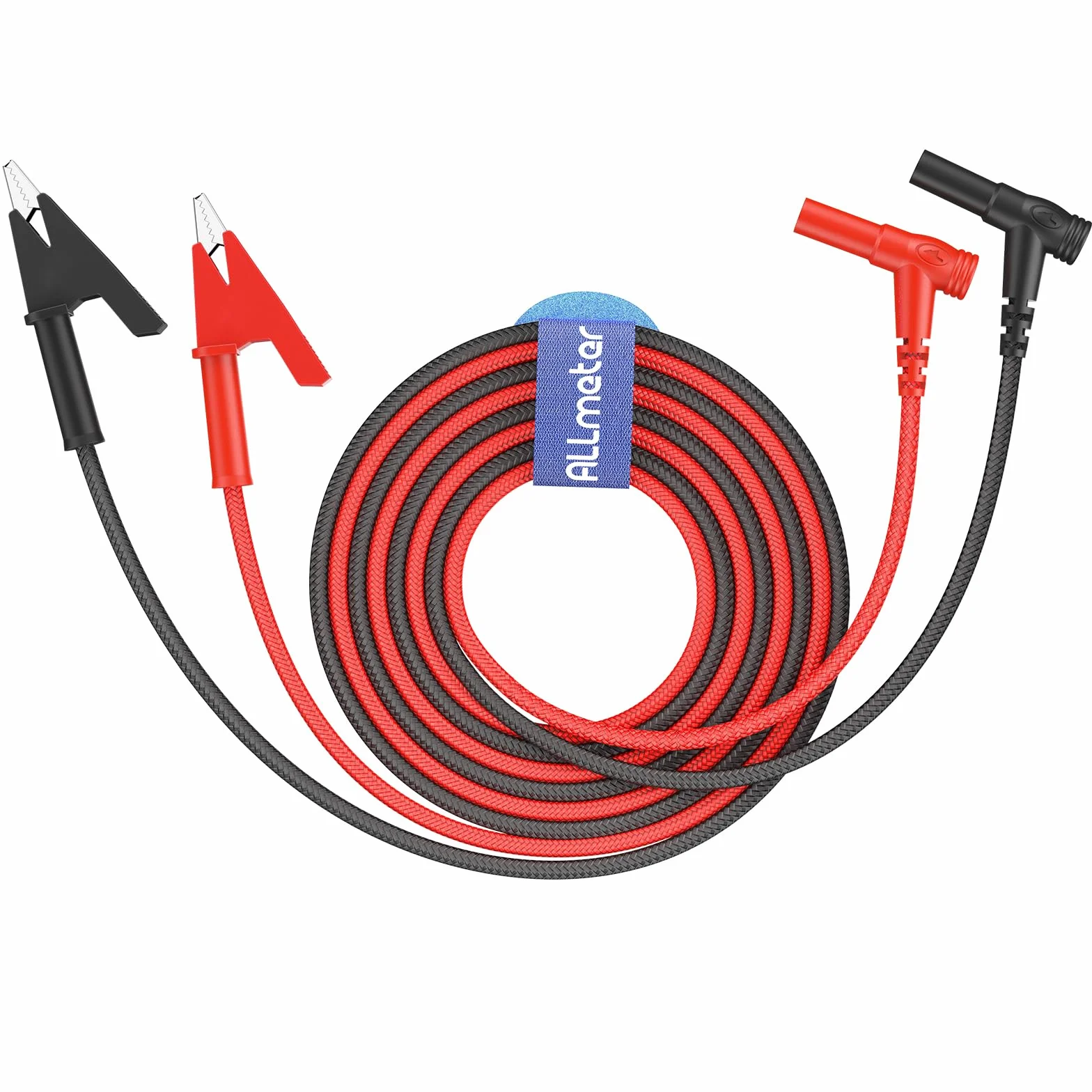 Kabel kontrolny z wtyczką bananową i zaciskiem krokodylkowym, 120 cm, 20 A/1000 V, do multimetru, zasilaczy i testów elektronicznych, izolowany, wytrzymały, czerwono-czarny – idealny do