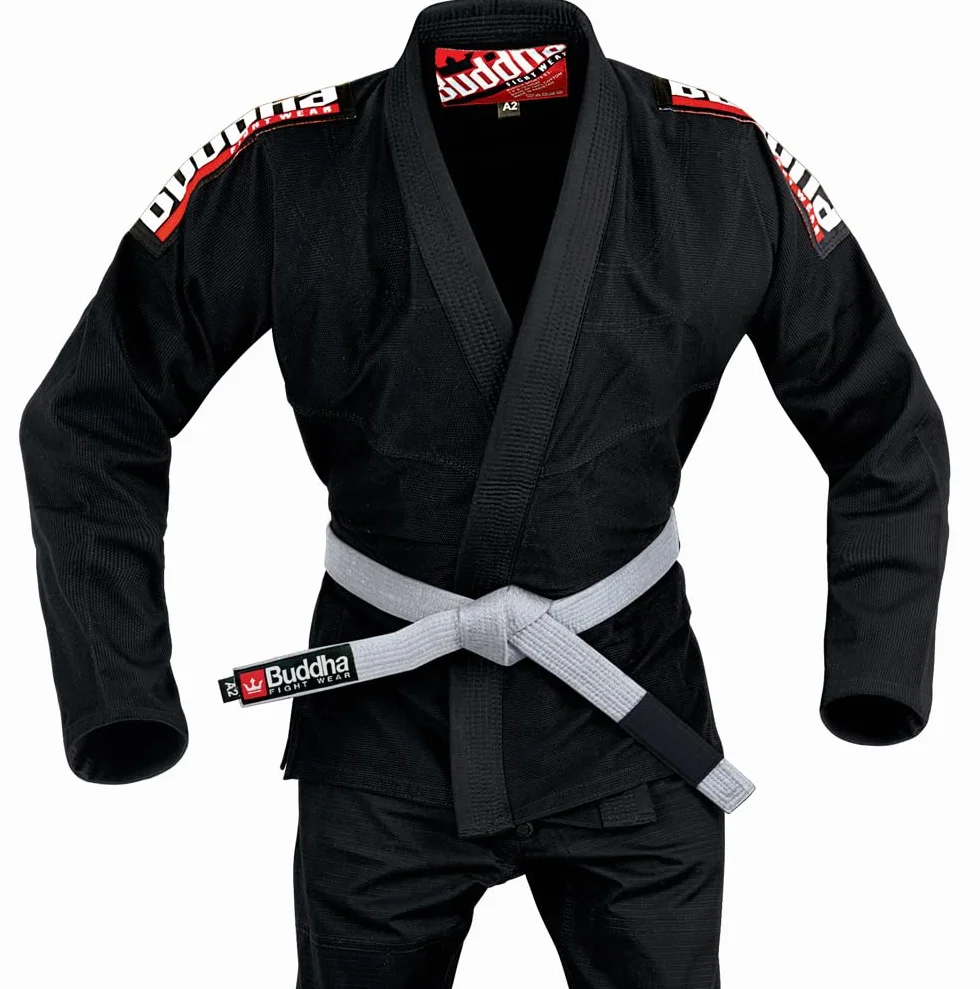 Buddha Fight Wear -Kimono Premium Infinity Brazylijskie Jiu Jitsu/BJJ Gi z białym paskiem, unisex dla dorosłych