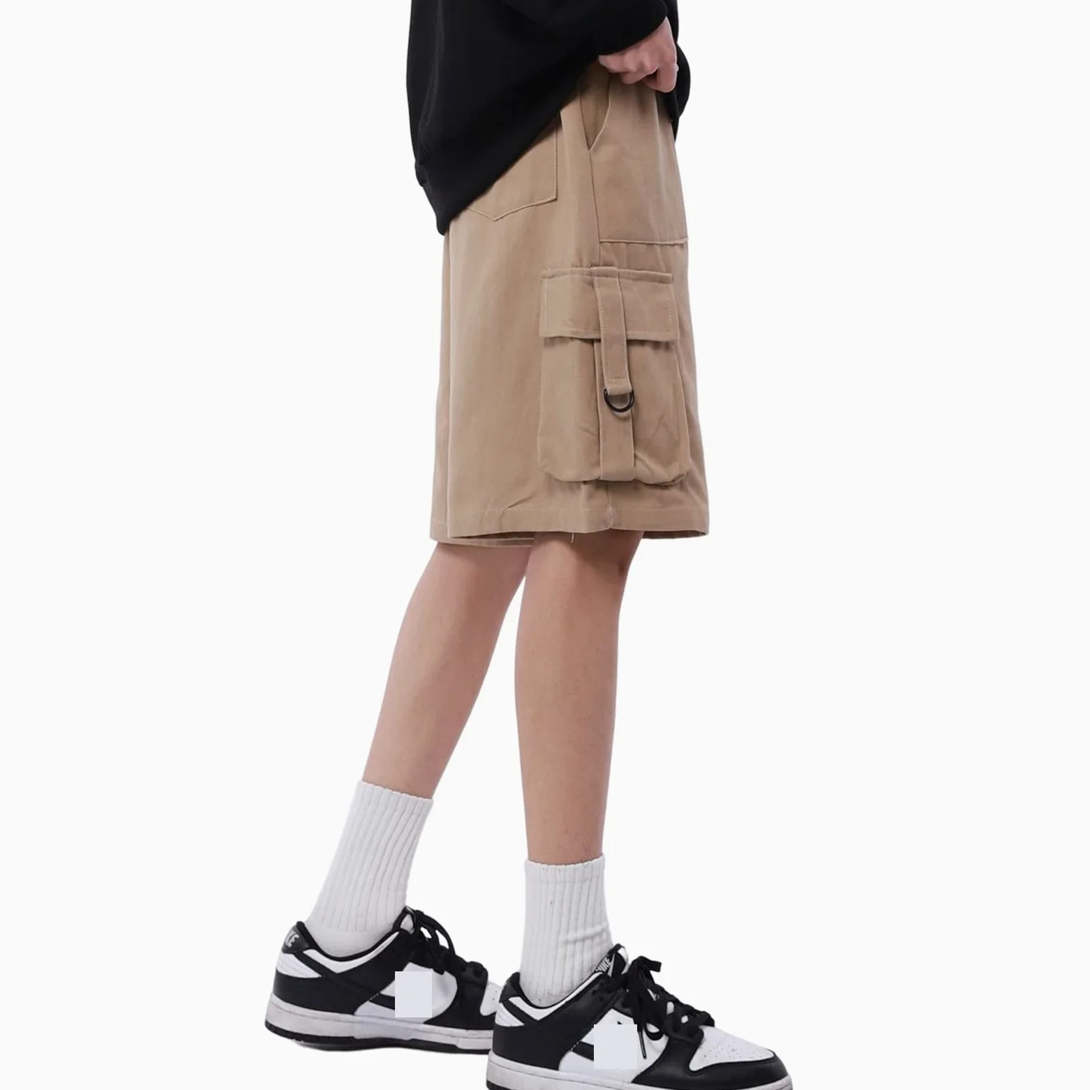 Hewlshawn Damskie szorty na lato, elastyczna talia, bermudy, bojówki, krótkie, luźne spodnie do biegania, wędrówek, aktywności na świeżym powietrzu, streetwear
