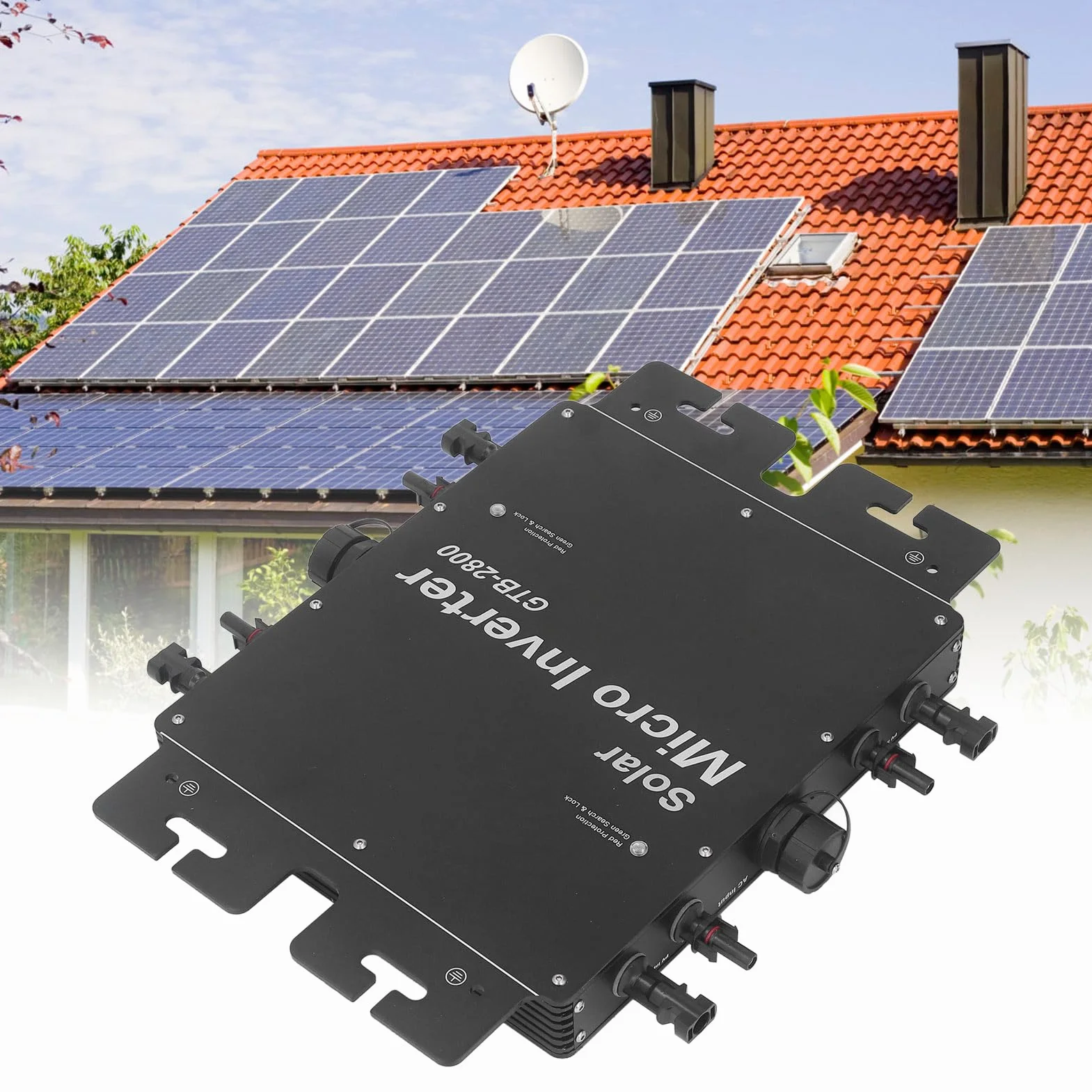 2800W Inwerter Sieciowy z technologią MPPT IP65 Wodoodporny Odpowiedni do Fotowoltaicznego Wytwarzania Energii Słonecznej Wtyczka EU 230V