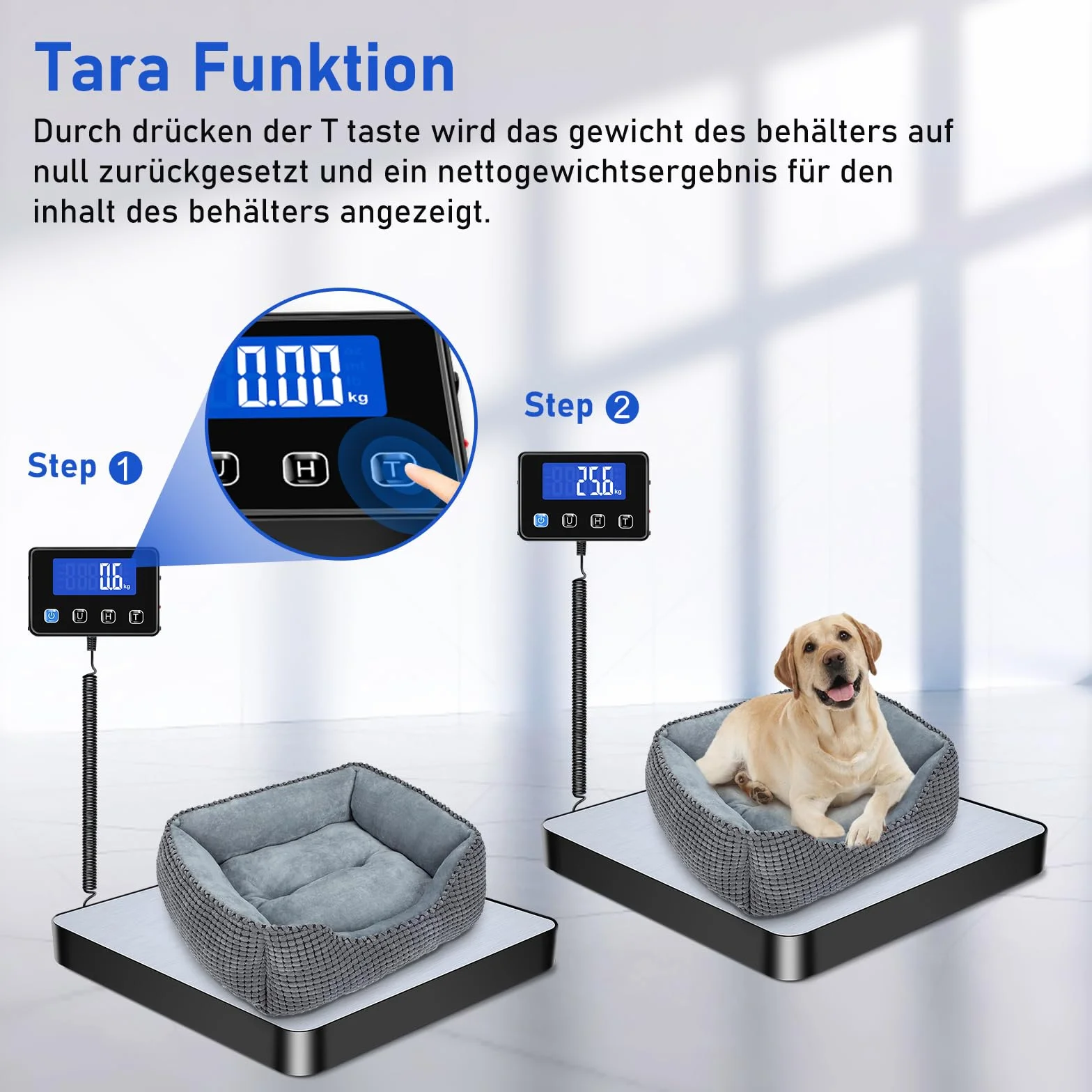 Cyfrowa waga platformowa 200 kg/10 g z funkcją tary, wyświetlacz LCD do paczek i magazynu