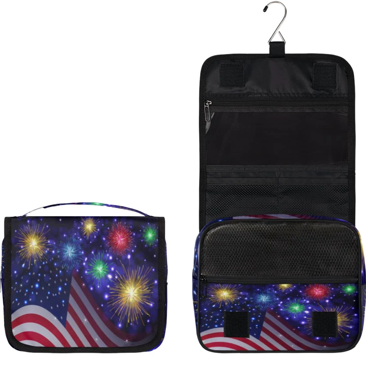 Ndependence Dzień Wakacje Podróżna kosmetyczka Amerykańska flaga Mycie Torba Unisex Wiszące przybory toaletowe Kosmetyczka Organizer do makijażu, wielobarwny, Jeden rozmiar