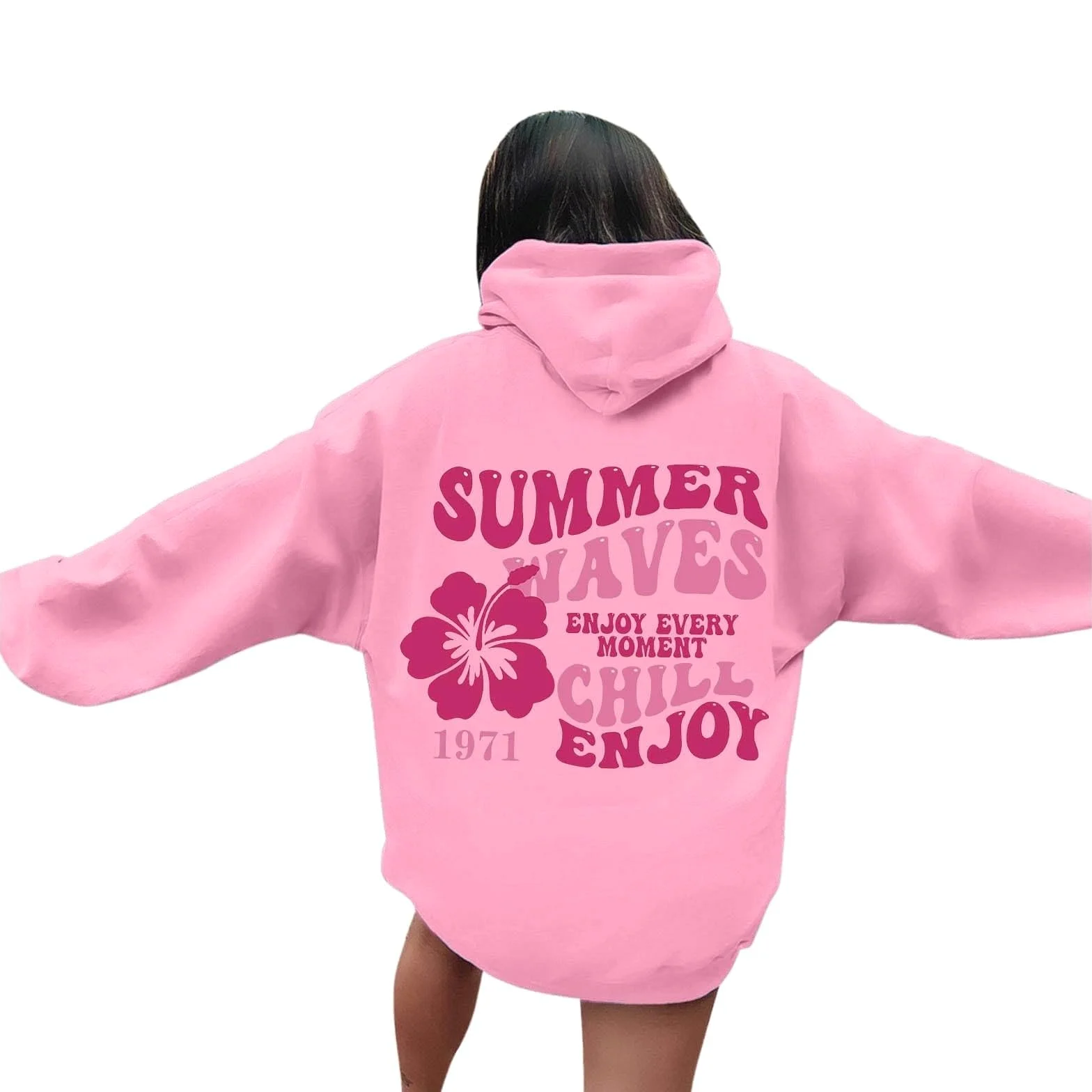 Różowa bluza z kapturem z motywem palmy dziewczęca bluza śliczne bluzy oversize bluza z kapturem damskie bluzy i bluzy z kapturem estetyczna damska bluza z kapturem z długim rękawem bluza z kapturem