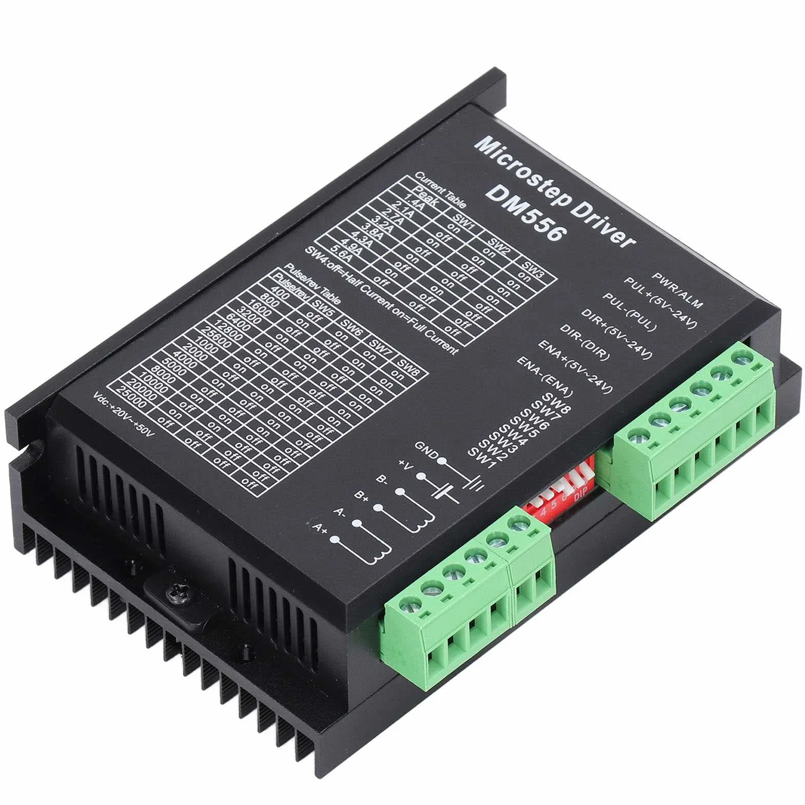 Marhynchus Sterownik Microstep DM556, Aluminiowy Cyfrowy Sterownik Silnika Krokowego z Wyjściem 5,6A, Precyzyjne Sterowanie do zastosowań CNC NEMA23 NEMA34