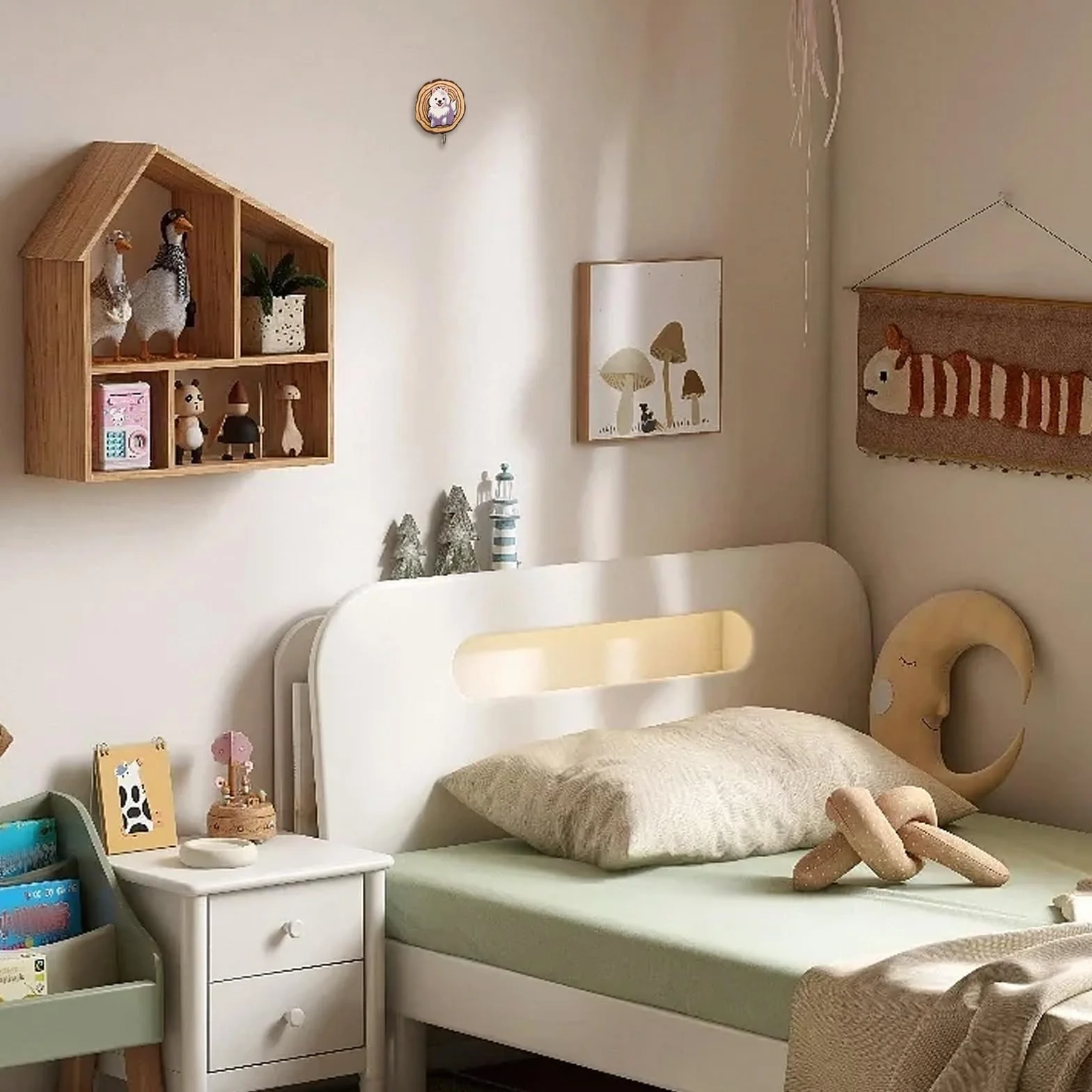 Kotkiddy® 6 sztuk garderoby dziecięcej samoprzylepne, wieszaki na ubrania dla dzieci w kształcie zwierzęcia, haczyki ścienne drewniane, bez wiercenia, garderoba, pokój dziecięcy, dekoracja, prezent