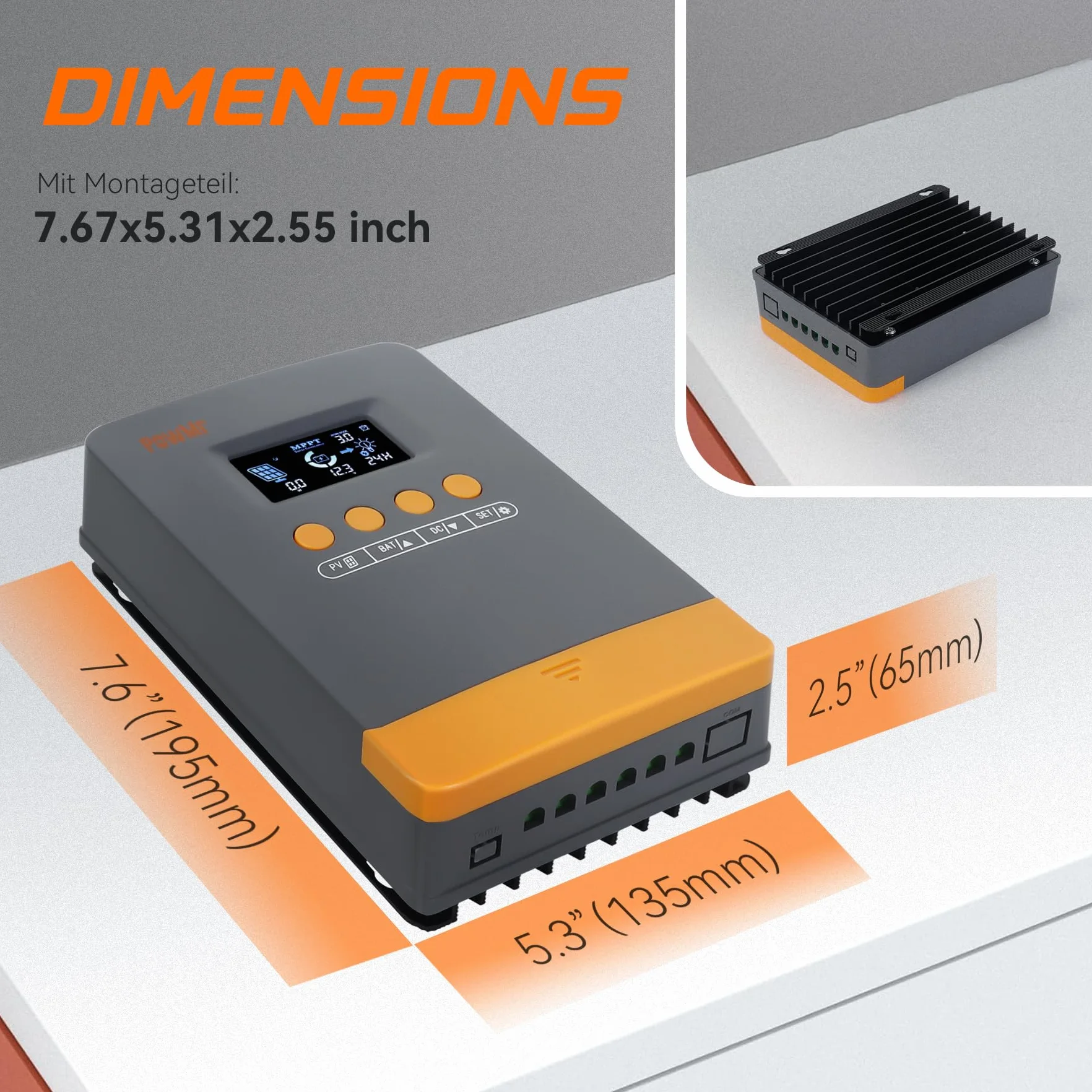 PowMr Regulator ładowania słonecznego MPPT 35 A 12 V/24 V, Max PV Open Voltage 100 V, z różnymi funkcjami automatycznej ochrony, maksymalna moc wejściowa 420 W/840 W