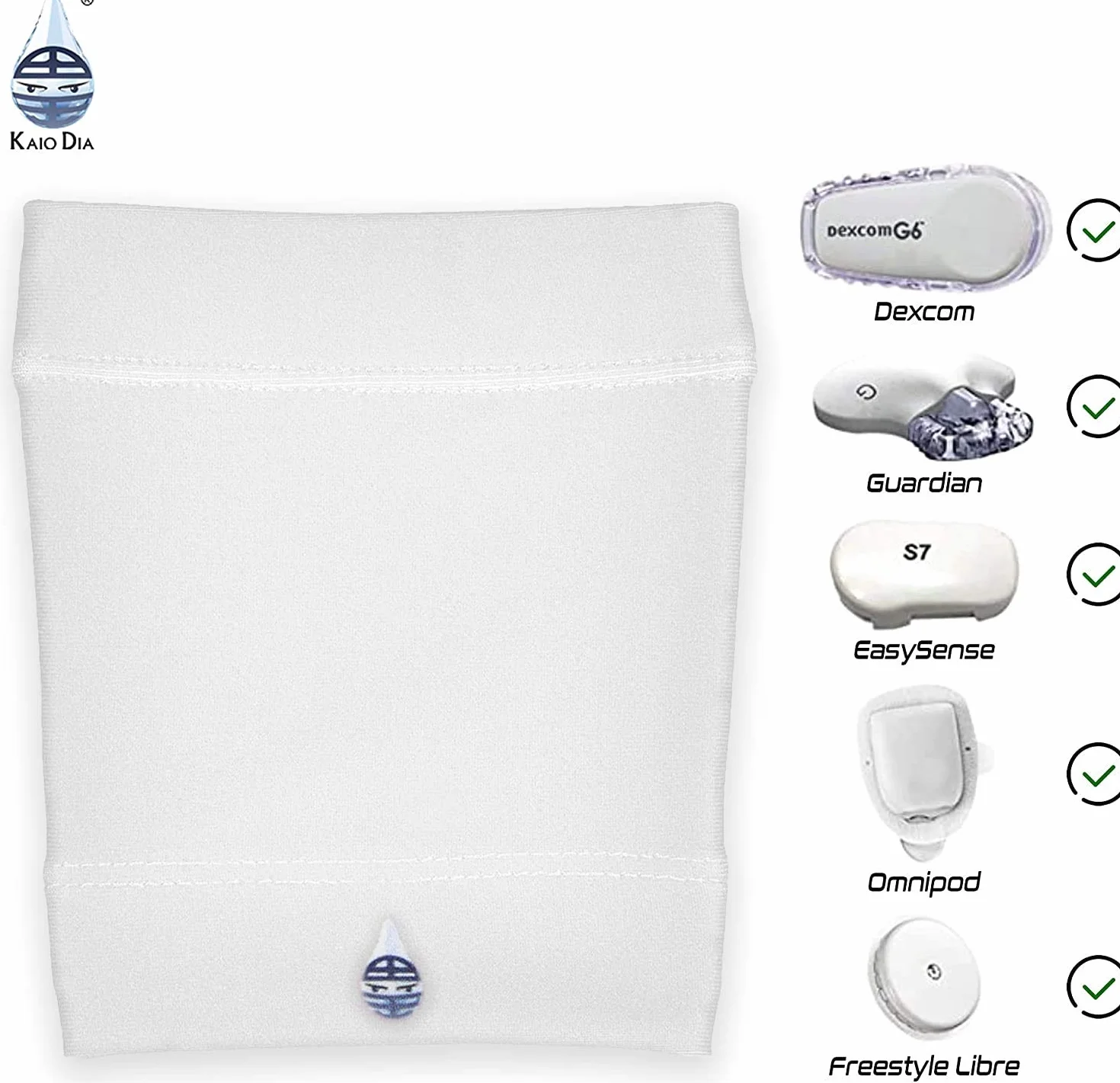 Dia-Band, mankiet ochronny do sensora glukozy Freestyle Libre, Medtronic, Dexcom lub Omnipod - Wygodna i wielokrotnego użytku opaska dla diabetyków. (S (25-28 cm))