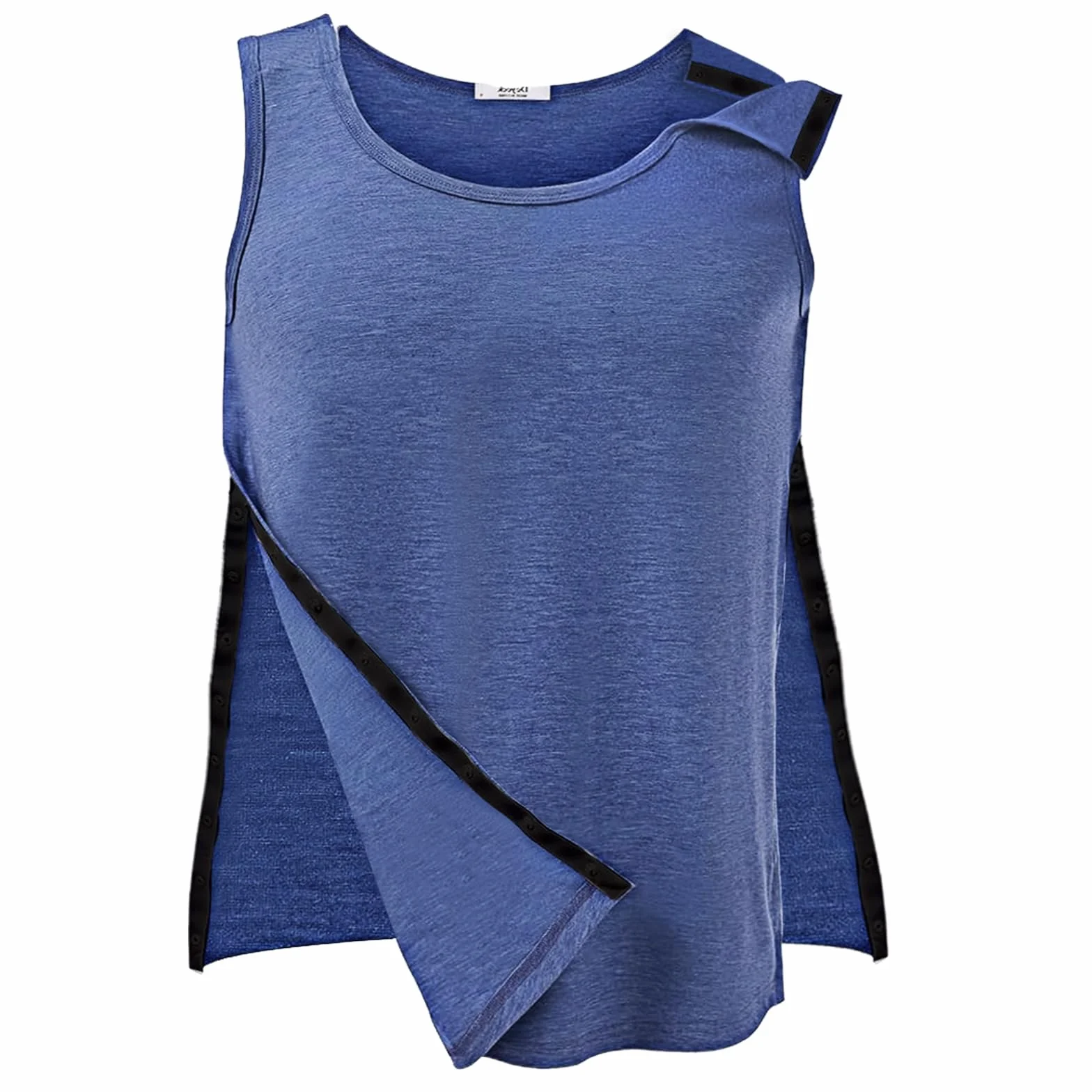 Dokeno Koszulka Snap Open Tearaway Tanktop, koszulka unisex po operacjach na ramionach, z zapięciem zatrzaskowym, koszulka bez rękawów, wygodna i szybka